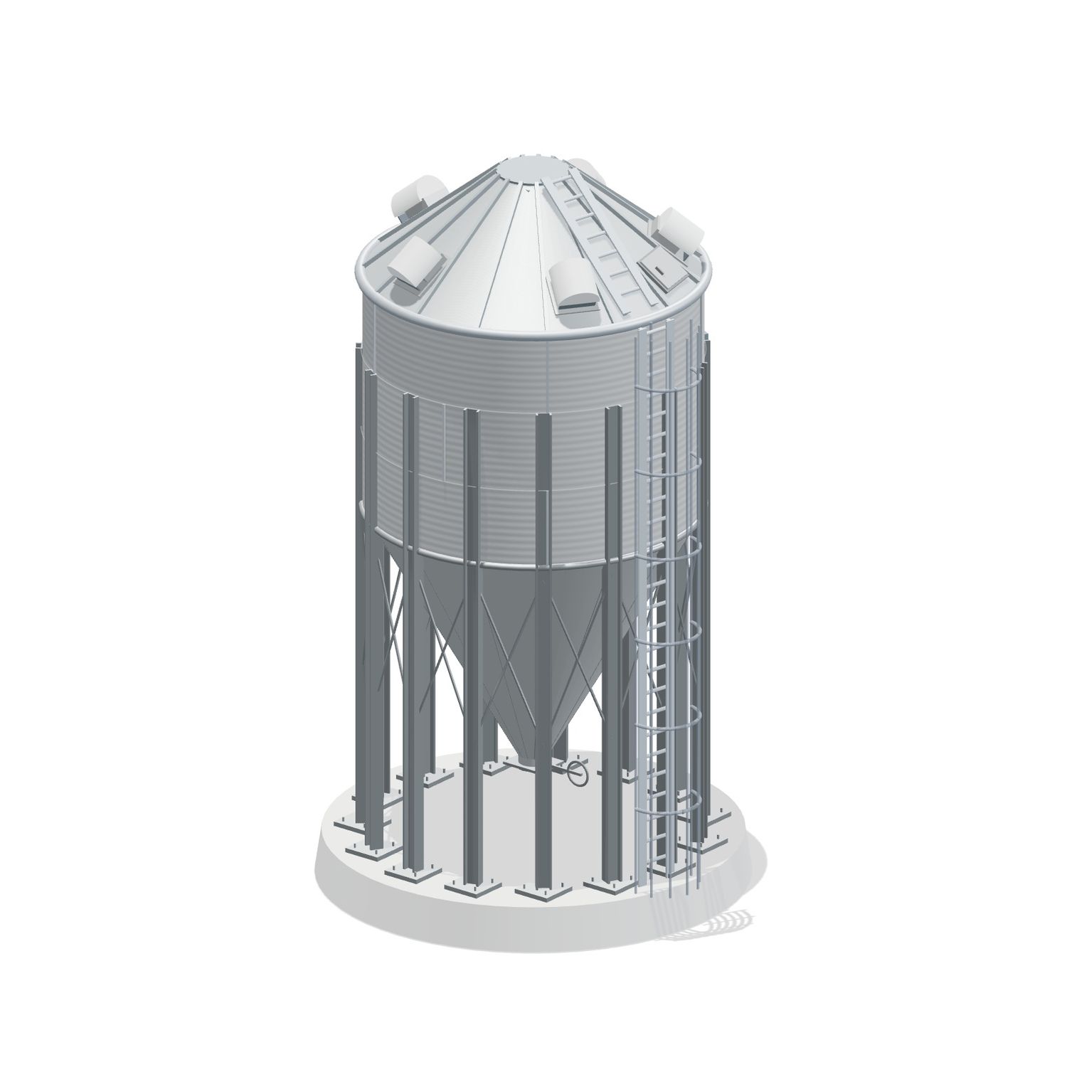 15' 3 Ring Medium Duty 60 Hopper Bin 2488BU