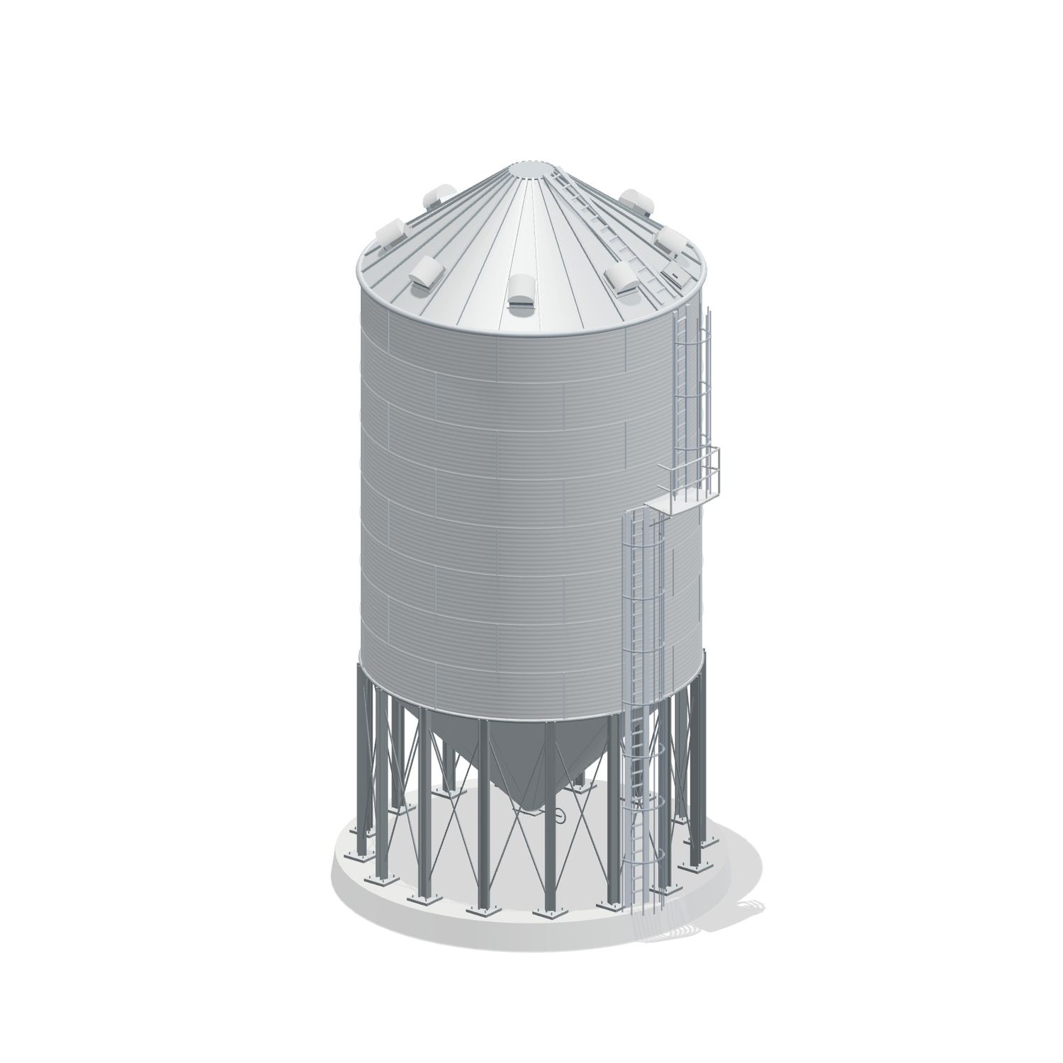24' 8 Ring Heavy Duty 45 Hopper Bin 13543BU