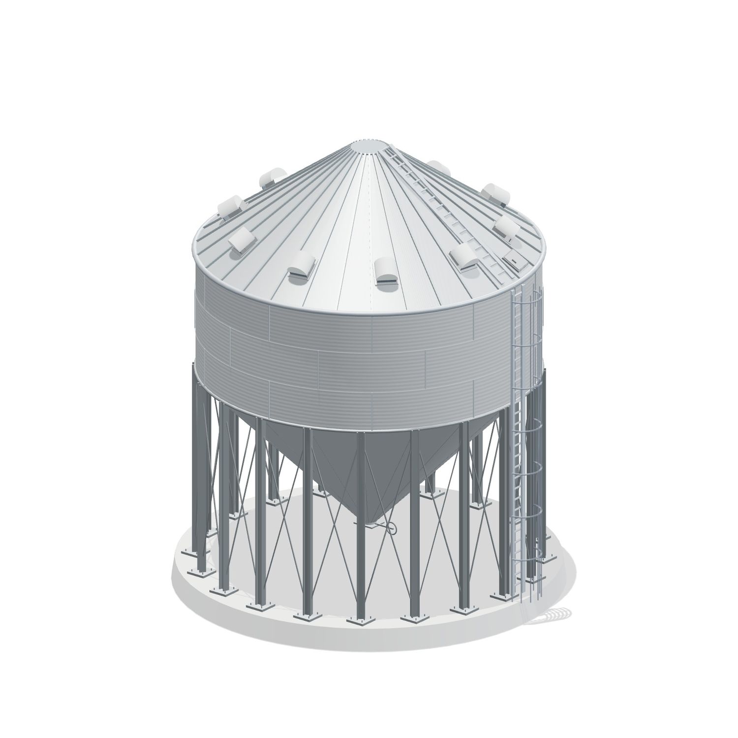 30' 3 Ring Heavy Duty 45 Hopper Bin 11139BU