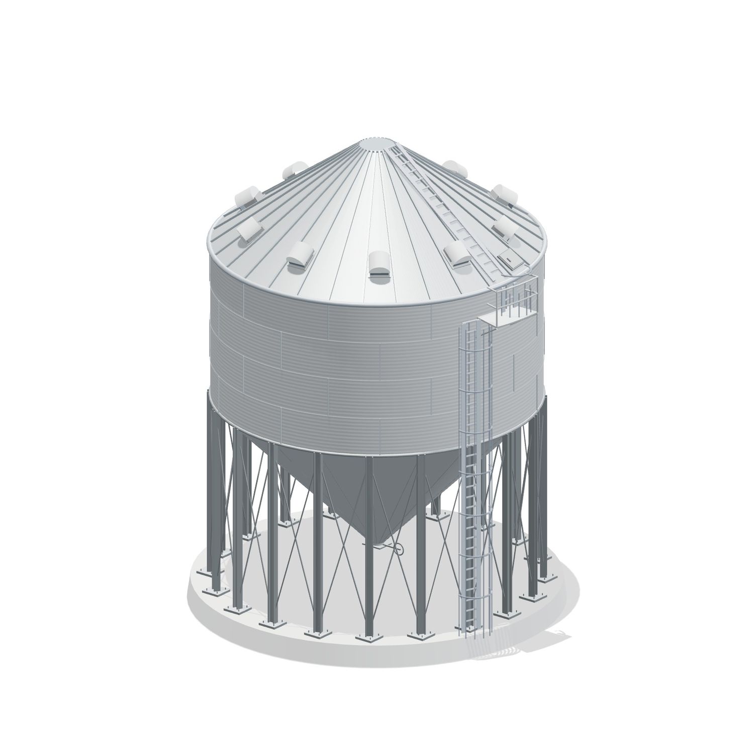 30' 4 Ring Heavy Duty 45 Hopper Bin 11139BU