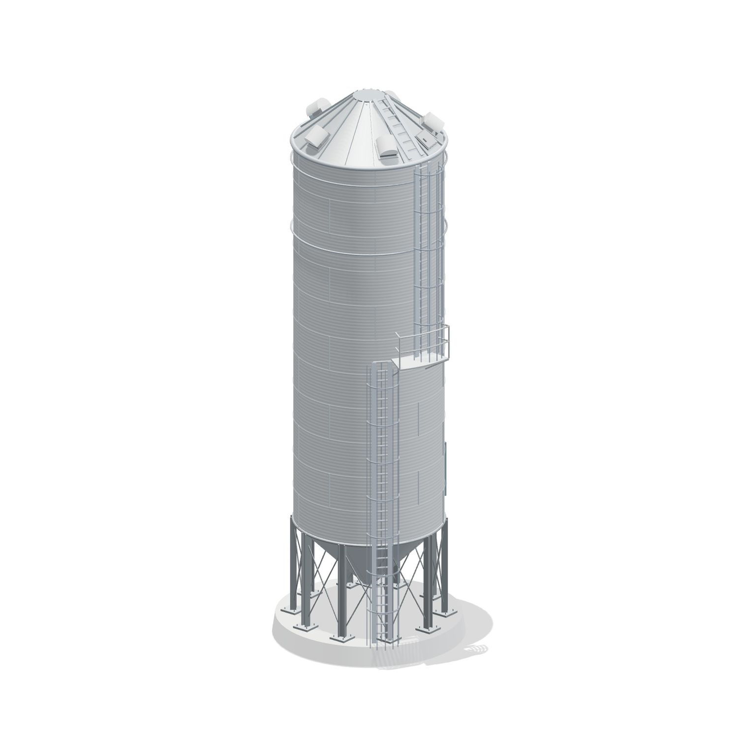 15' 11 Ring Heavy Duty 45 Hopper Bin 6587BU