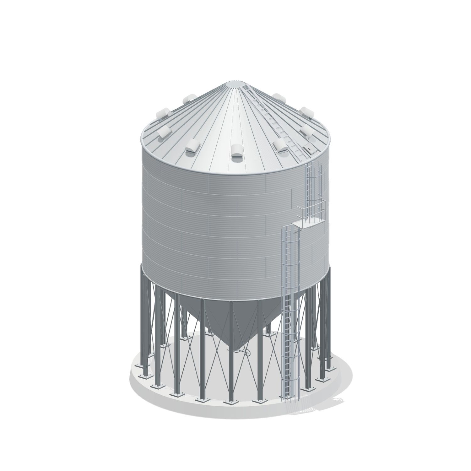 30' 6 Ring Heavy Duty 45 Hopper Bin 17692BU