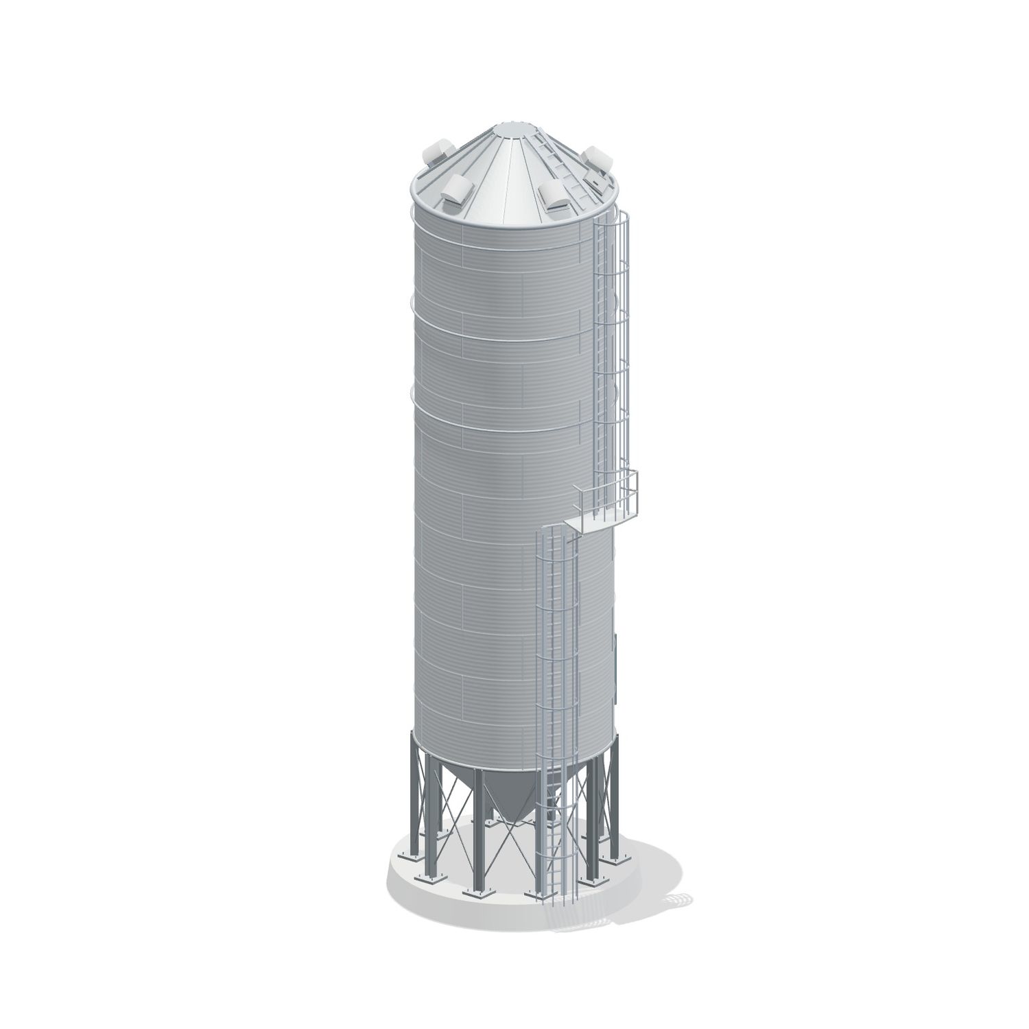 15' 12 Ring Heavy Duty 45 Hopper Bin 7133BU