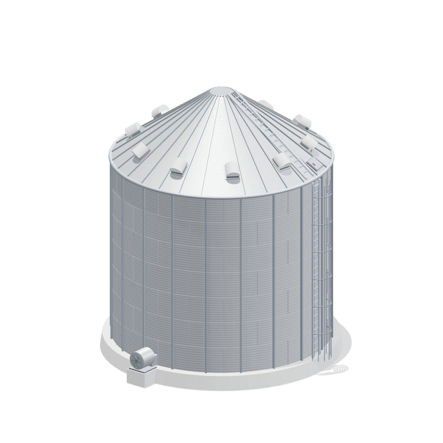 30' 7 Ring Stiffened Grain Bin 16916 BU