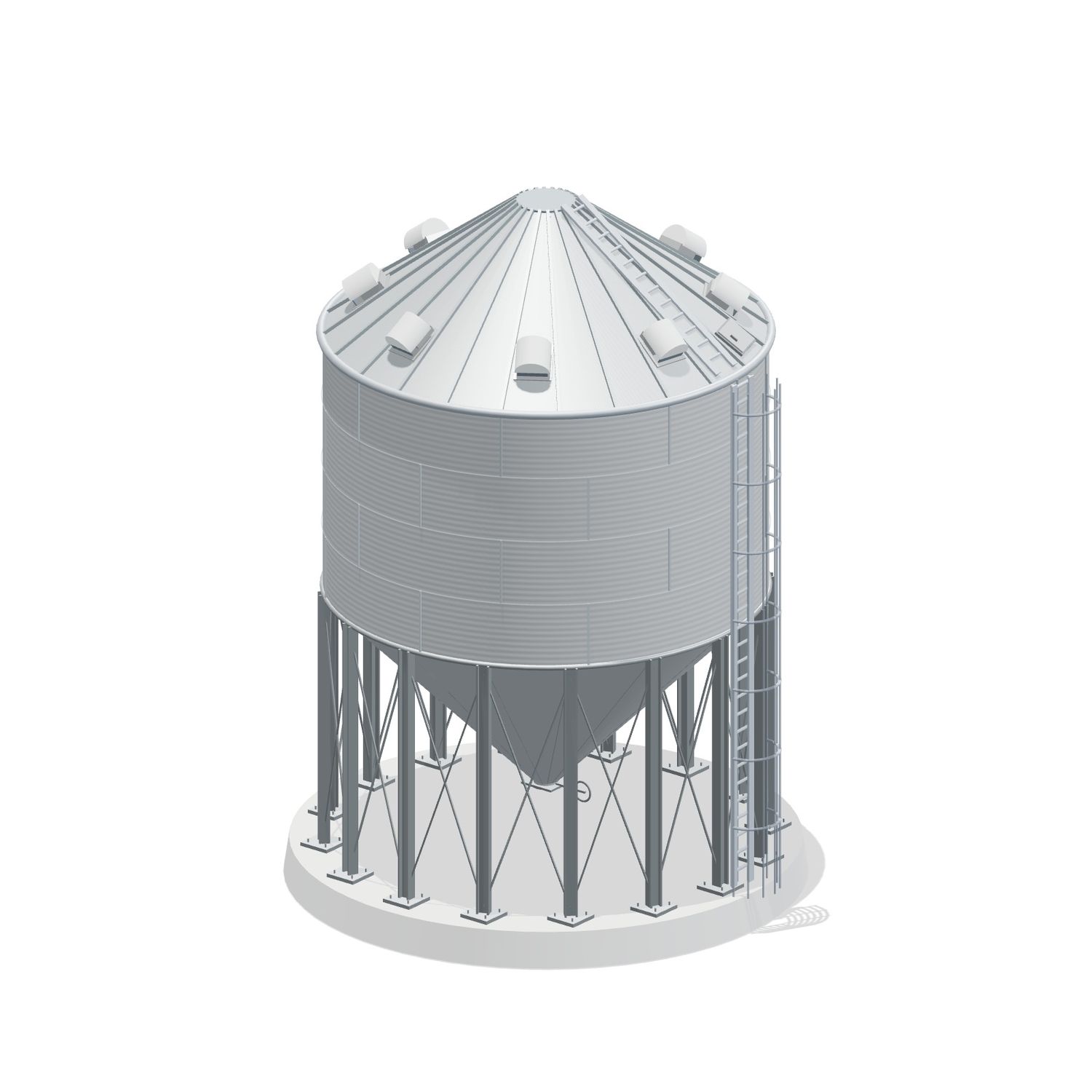 24' 4 Ring Heavy Duty 45 Hopper Bin 6553BU