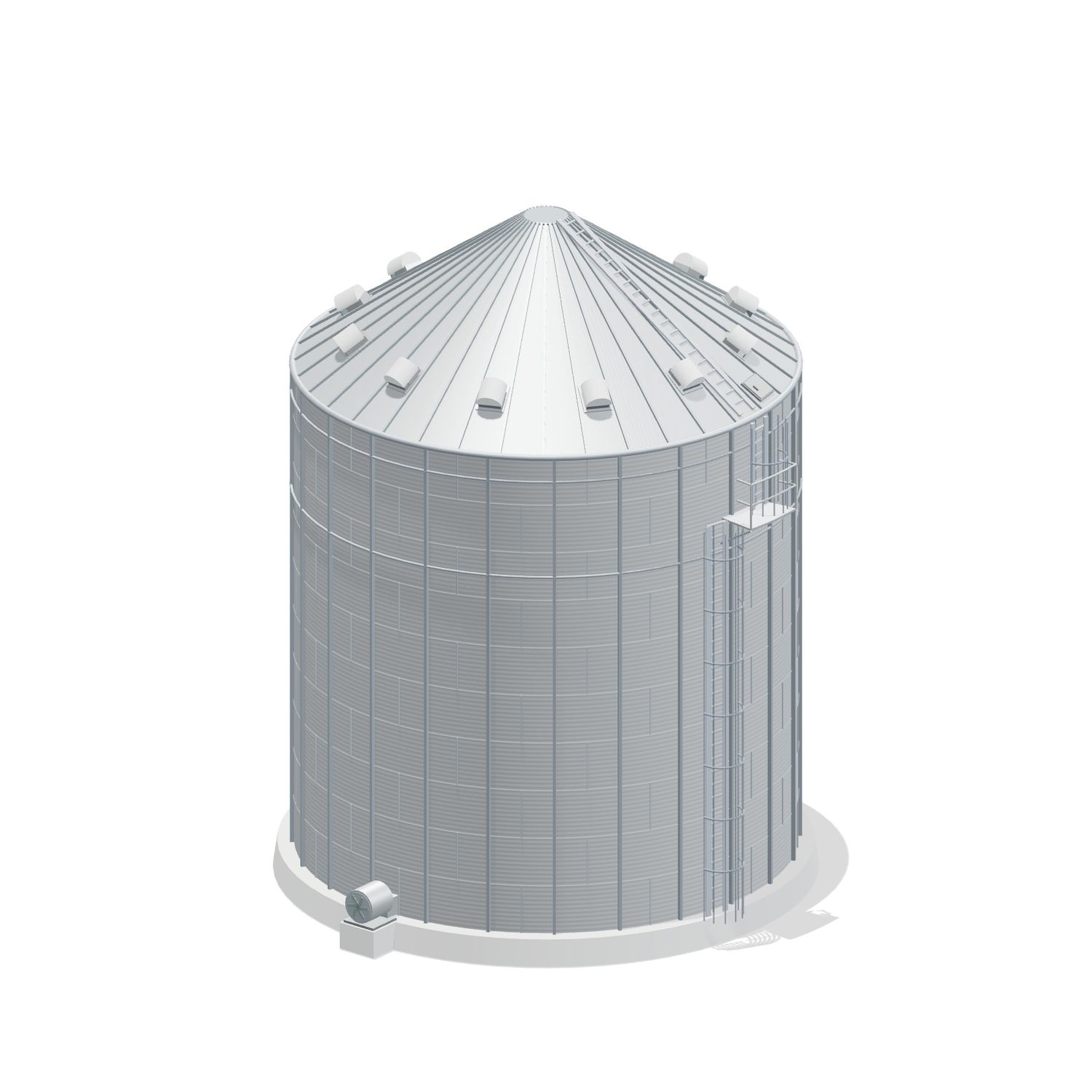 36' 10 Ring Stiffened Grain Bin 34250 BU