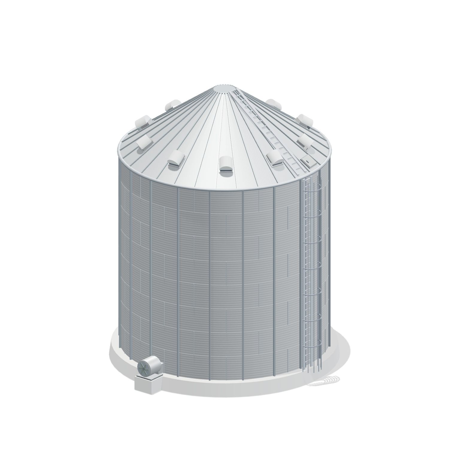 30' 8 Ring Stiffened Grain Bin 19101 BU