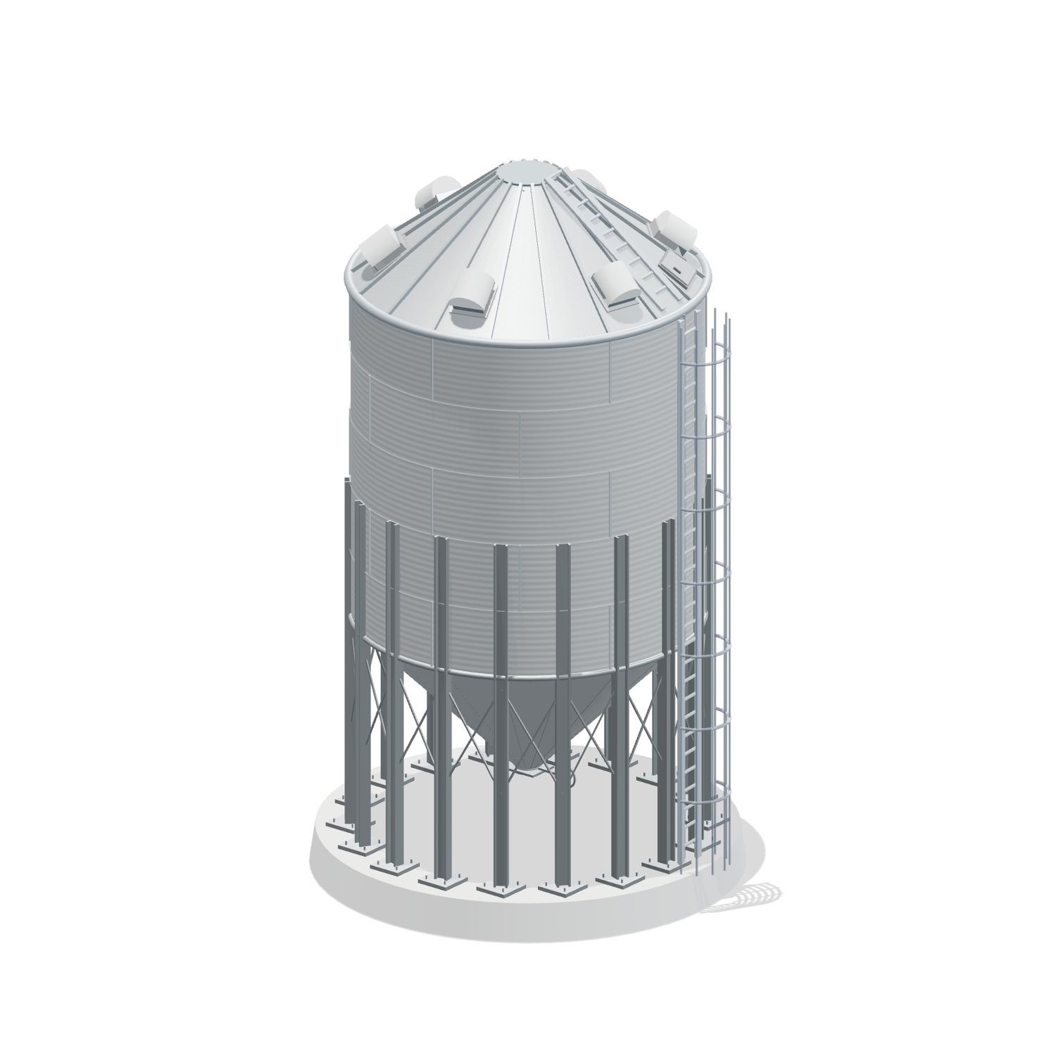 18' 5 Ring Medium Duty 45 Hopper Bin 4931BU