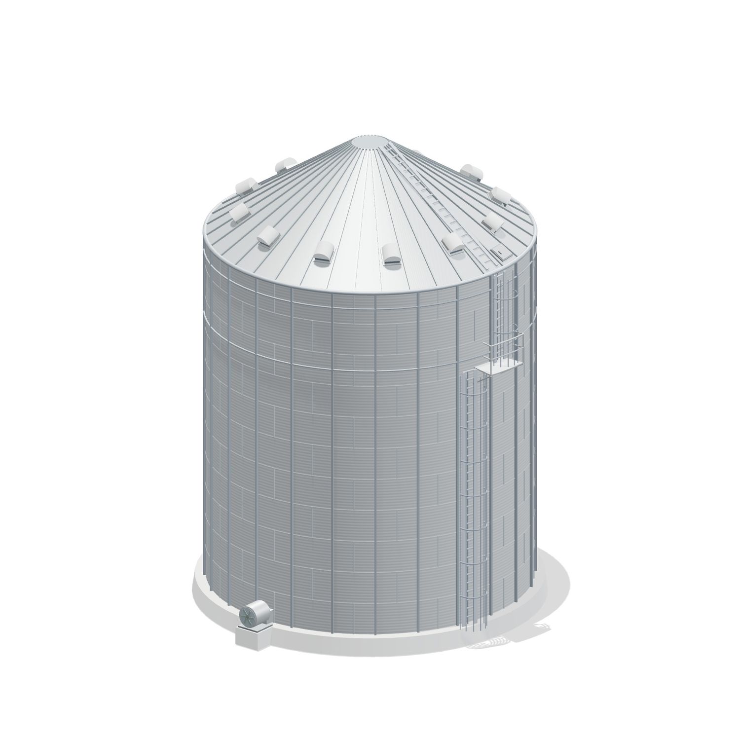 36' 11 Ring Commercial Grain Bin 37395 BU