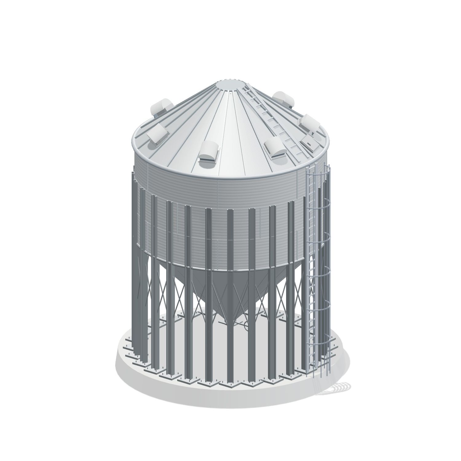 21' 3 Ring Medium Duty 45 Hopper Bin 4796BU