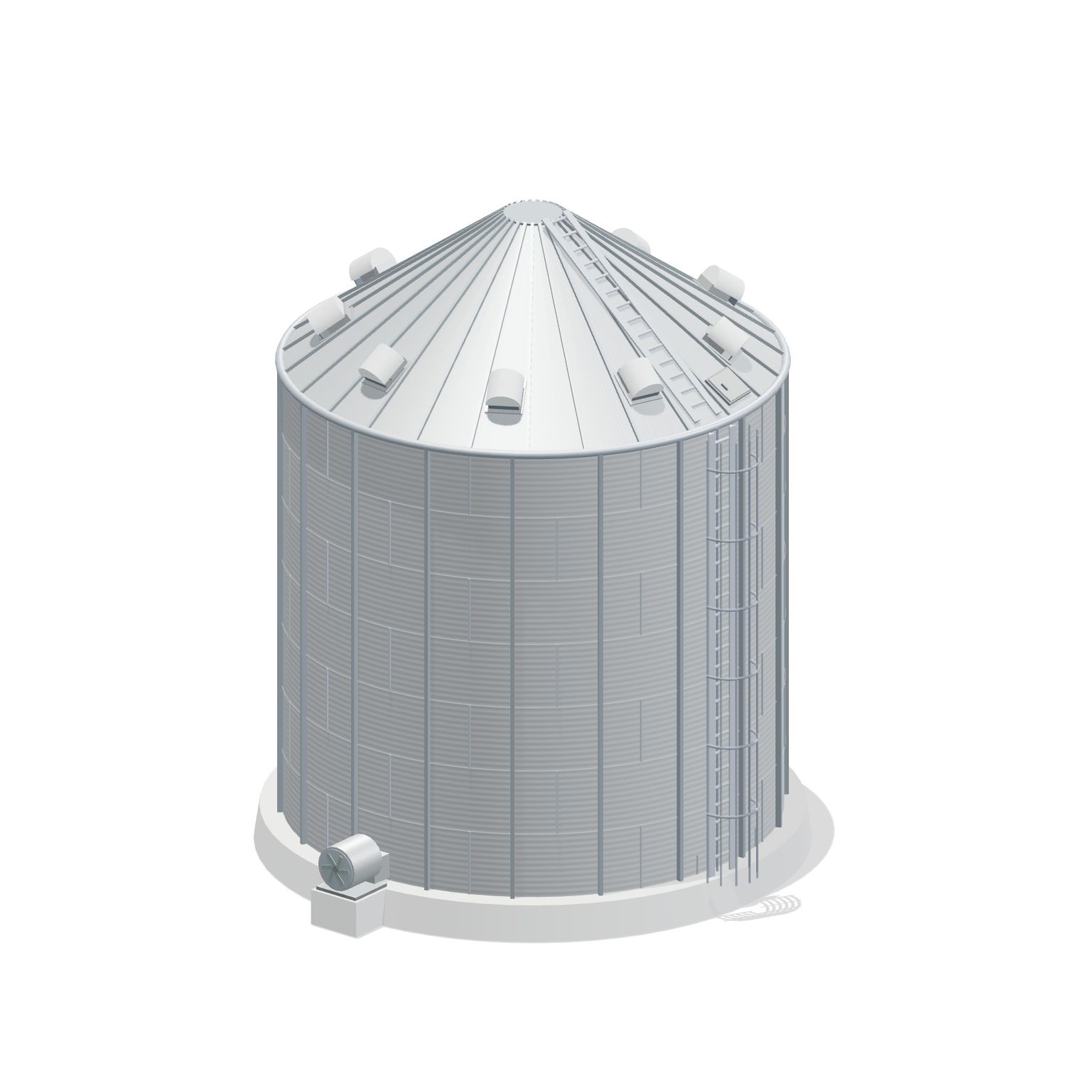 27' 7 Ring Stiffened Grain Bin 13575 BU