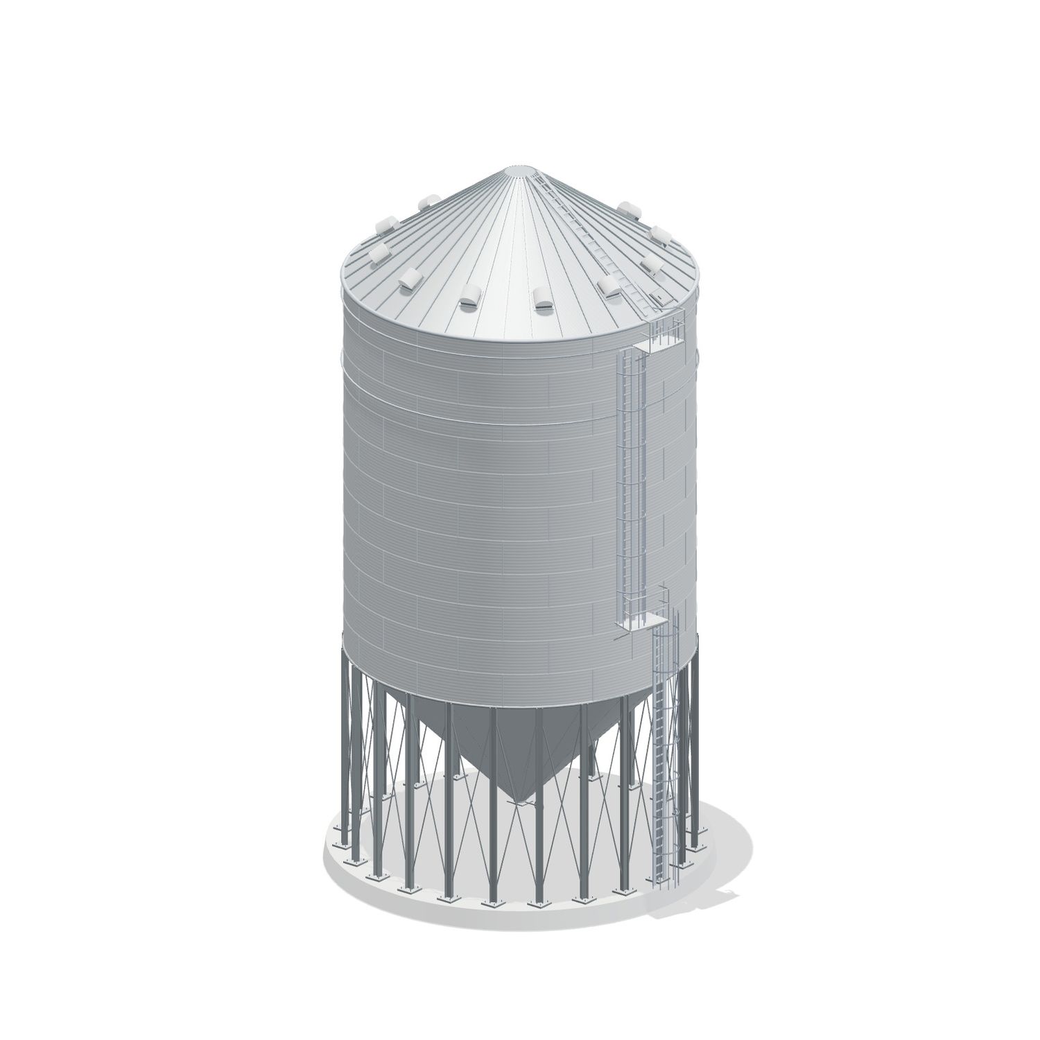 36' 11 Ring Heavy Duty 45 Hopper Bin 42515BU