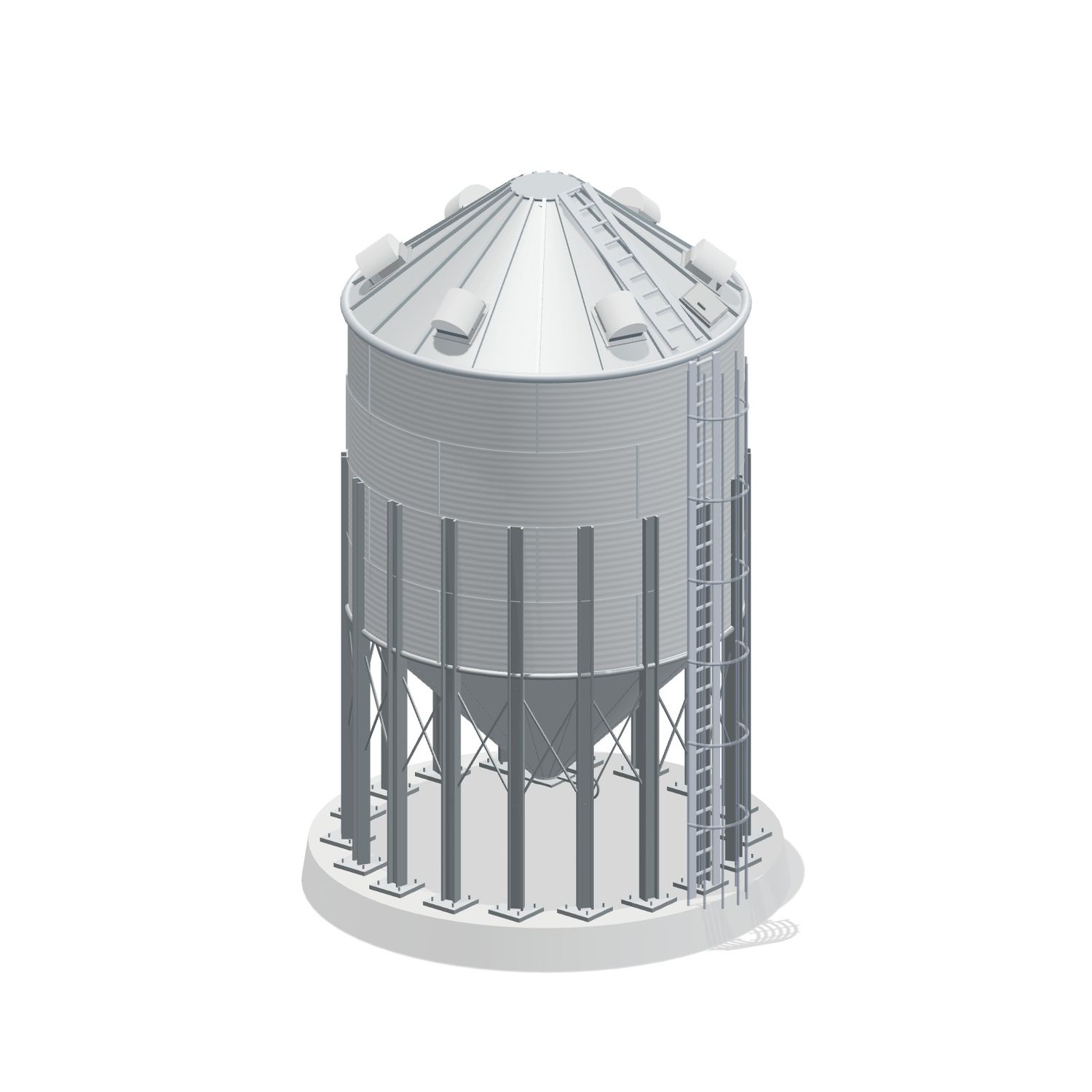 18' 4 Ring Medium Duty 45 Hopper Bin 4144BU
