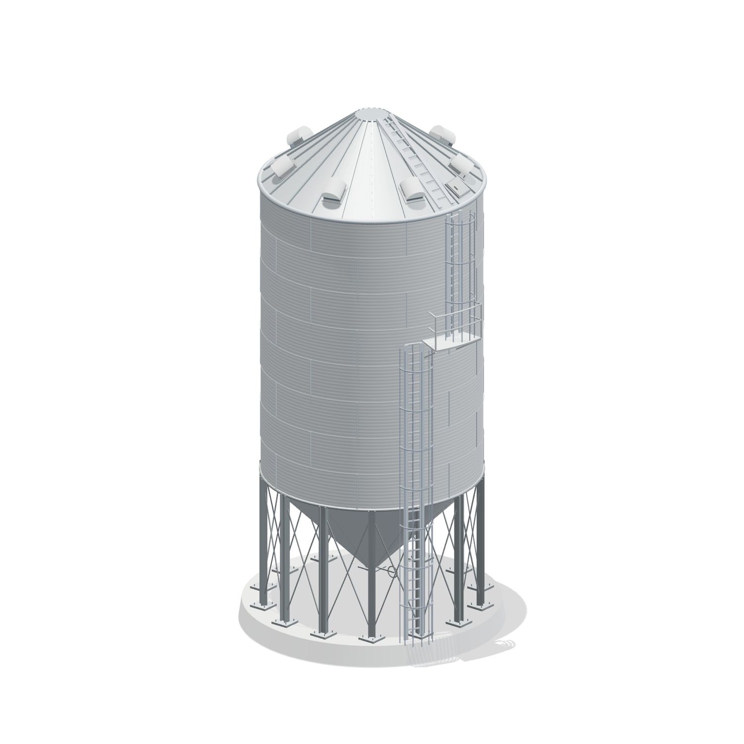 21' 8 Ring Heavy Duty 45 Hopper Bin 10148BU