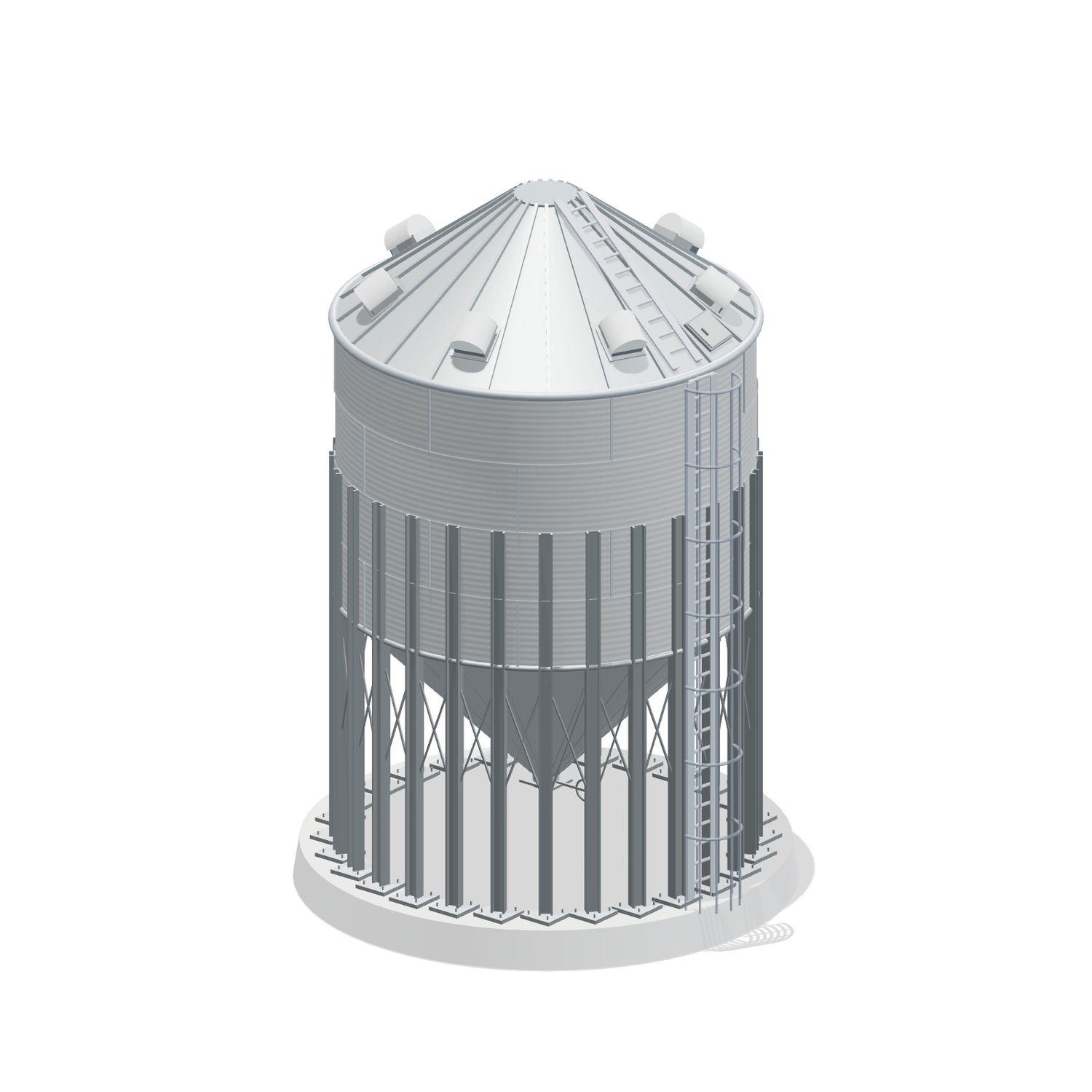 21' 4 Ring Medium Duty 45 Hopper Bin 6763BU