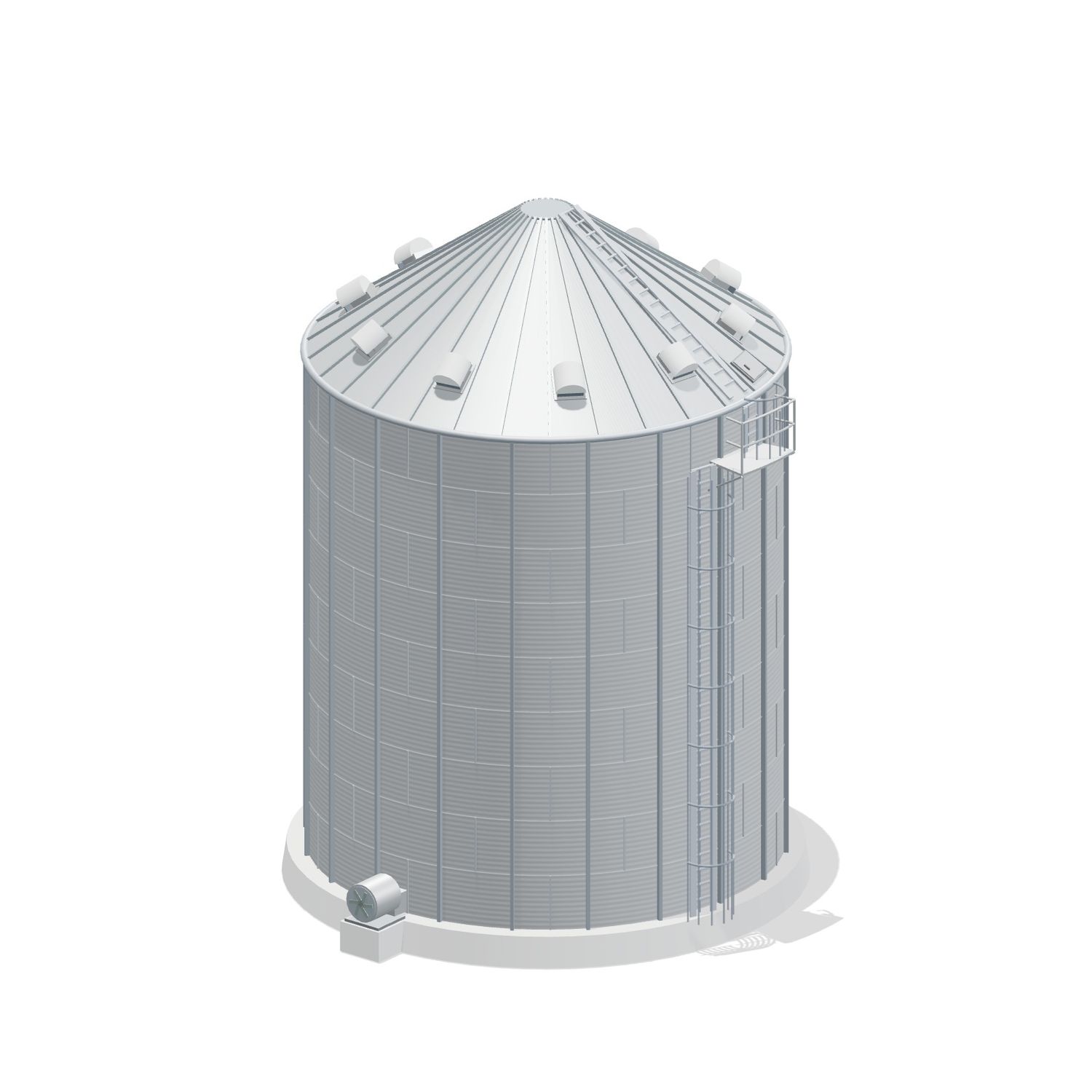 30' 9 Ring Stiffened Grain Bin 21285 BU