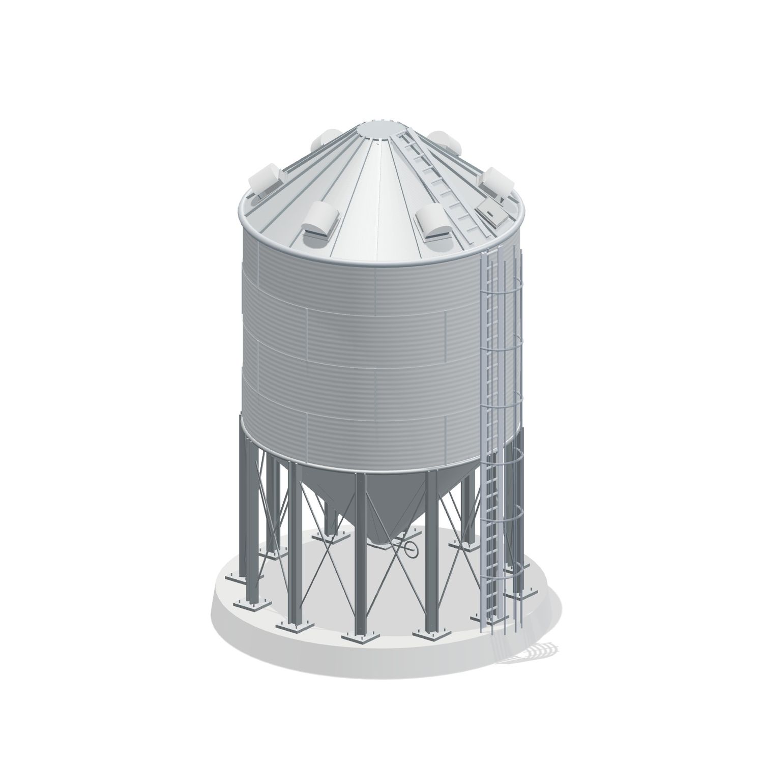 18' 4 Ring Heavy Duty 45 Hopper Bin 4144BU