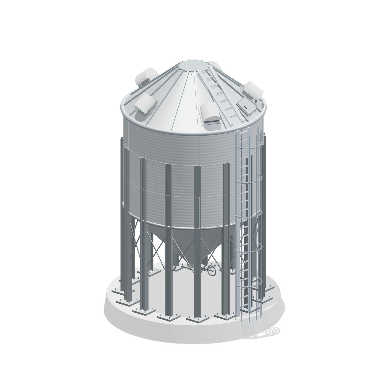 15' 3 Ring Medium Duty 45 Hopper Bin 2764BU