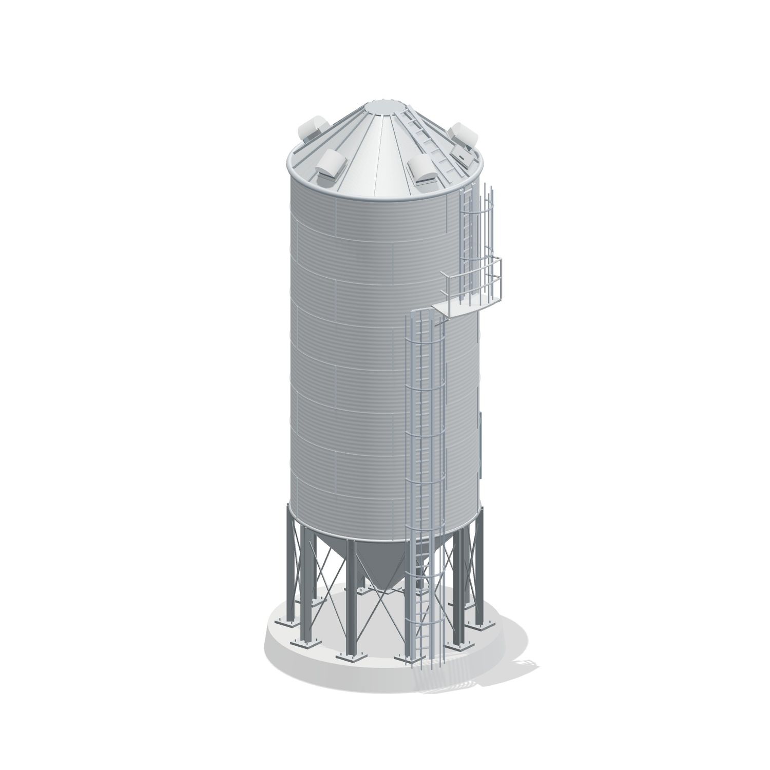 15' 8 Ring Heavy Duty 45 Hopper Bin 4949BU