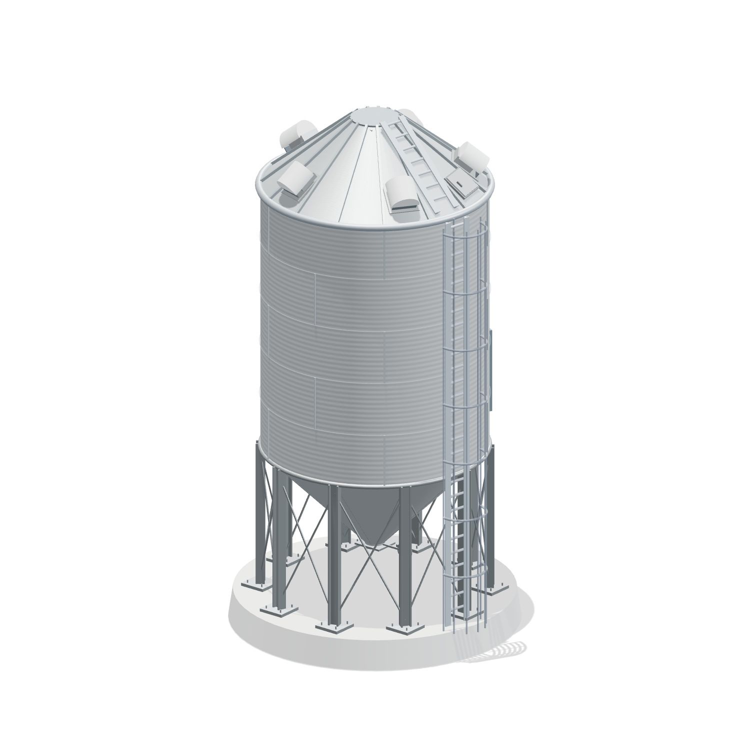 15' 5 Ring Heavy Duty 45 Hopper Bin 3310BU