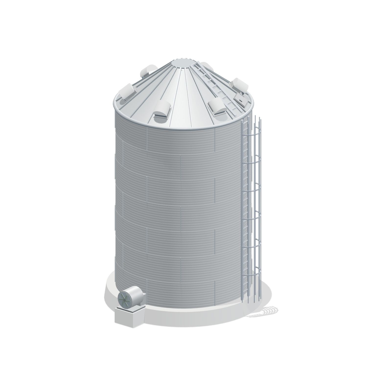 18' 7 Ring Farm Grain Bin 5863 BU