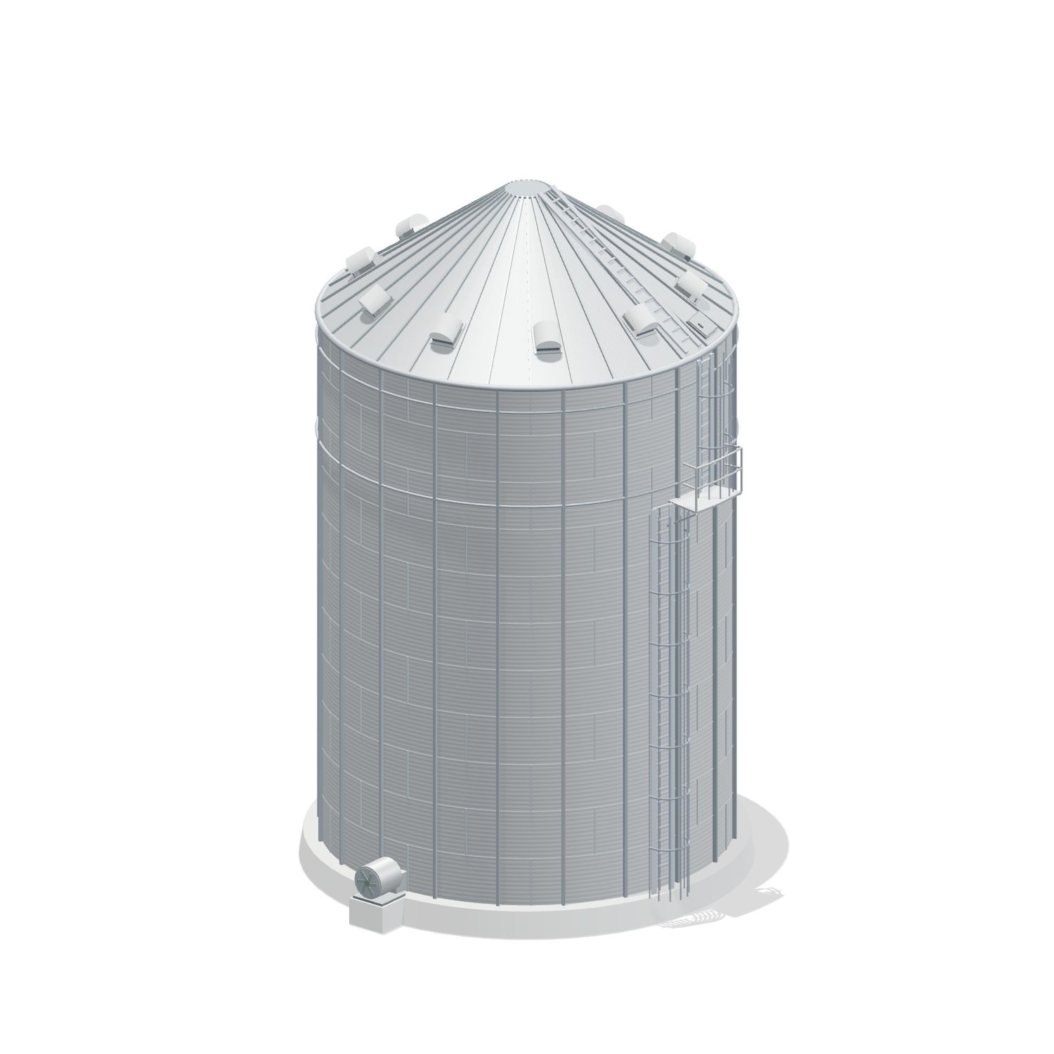 30' 11 Ring Stiffened Grain Bin 25654 BU