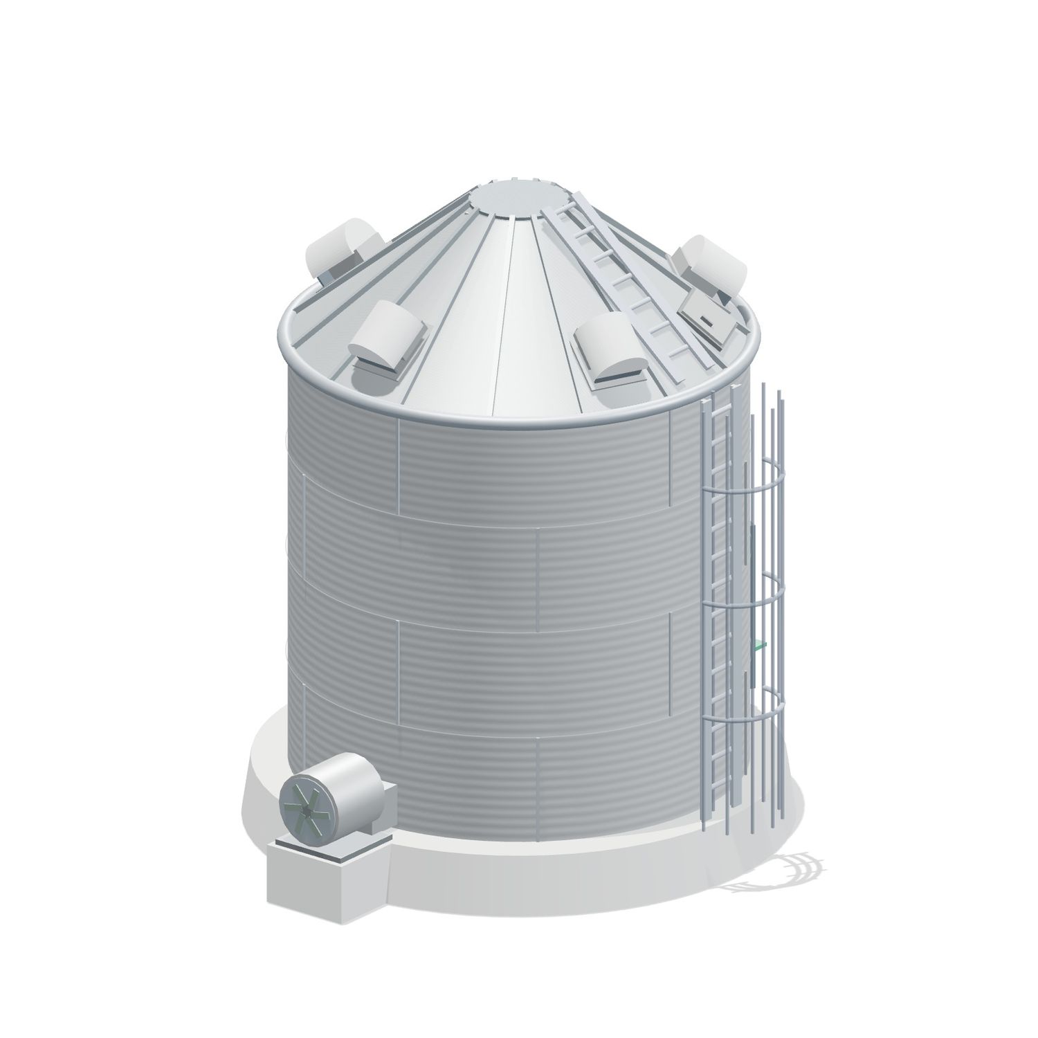 15' 4 Ring Farm Grain Bin 2239 BU