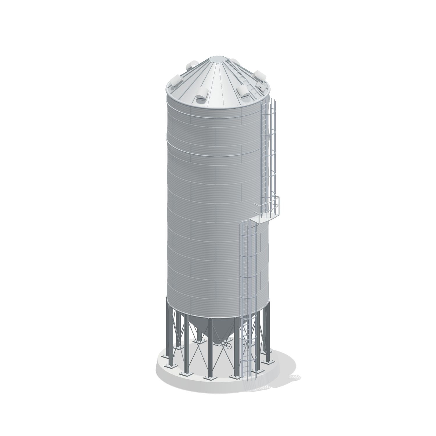 18' 11 Ring Heavy Duty 45 Hopper Bin 9649BU