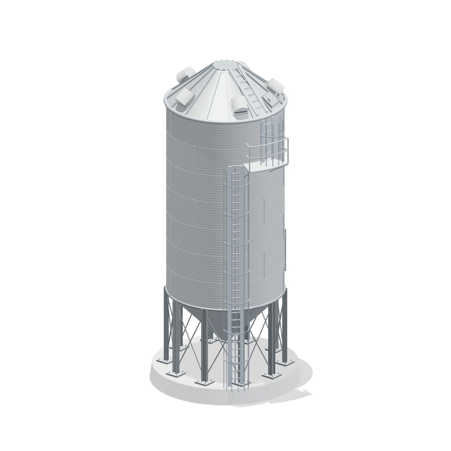 15' 7 Ring Heavy Duty 45 Hopper Bin 4403BU