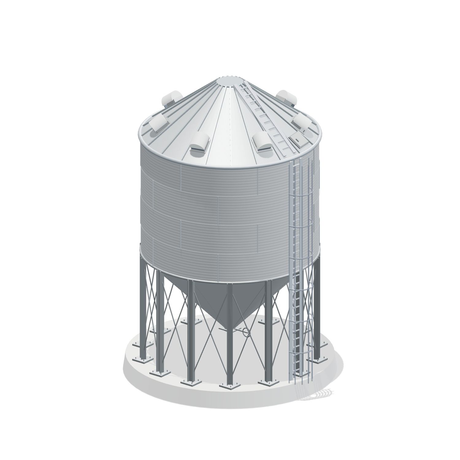 21' 4 Ring Heavy Duty 45 Hopper Bin 5867BU