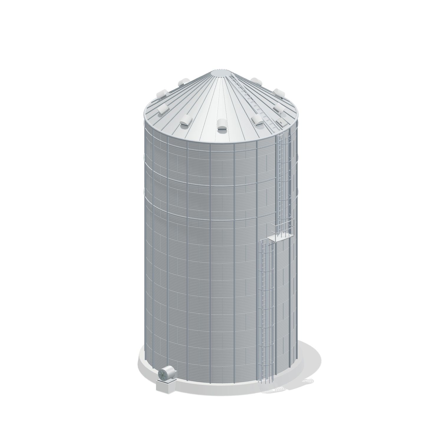 30' 14 Ring Commercial Grain Bin 32207 BU