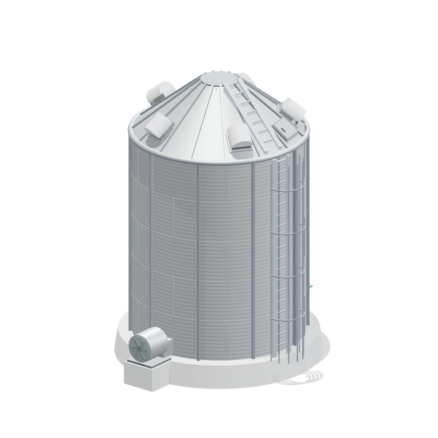 15' 5 Ring Stiffened Grain Bin 2940 BU