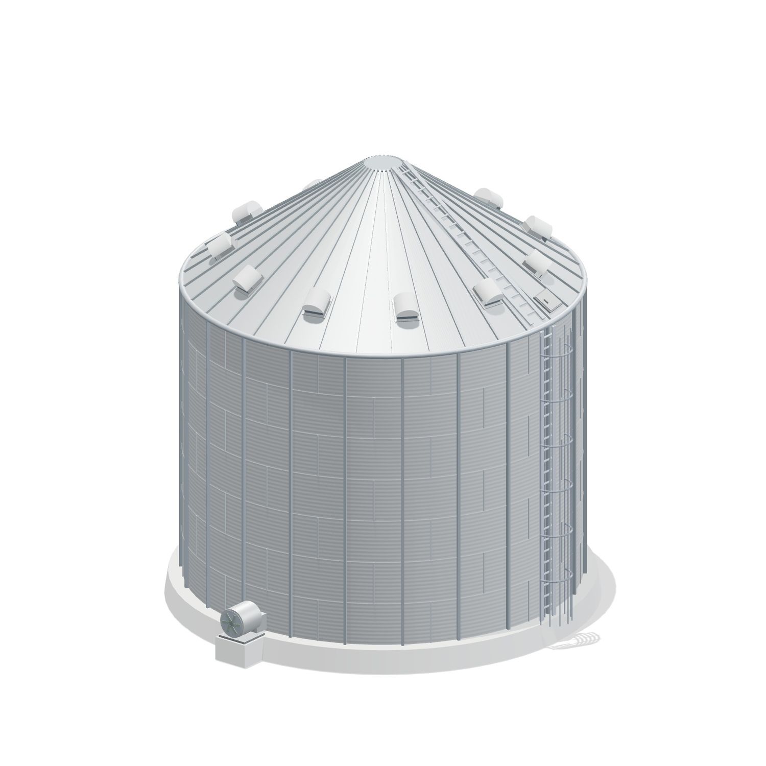 33' 7 Ring Stiffened Grain Bin 20659 BU