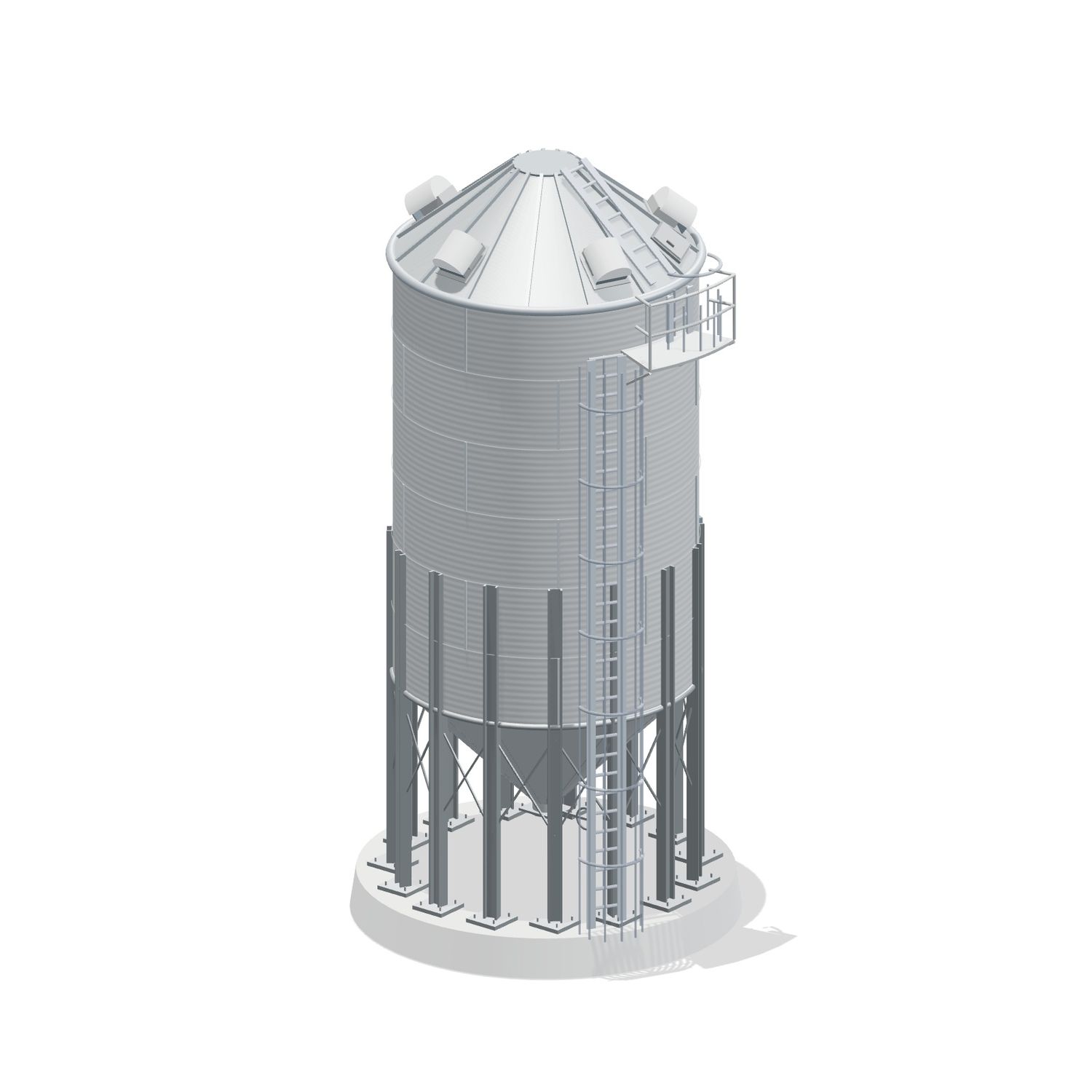 15' 6 Ring Medium Duty 45 Hopper Bin 3856BU