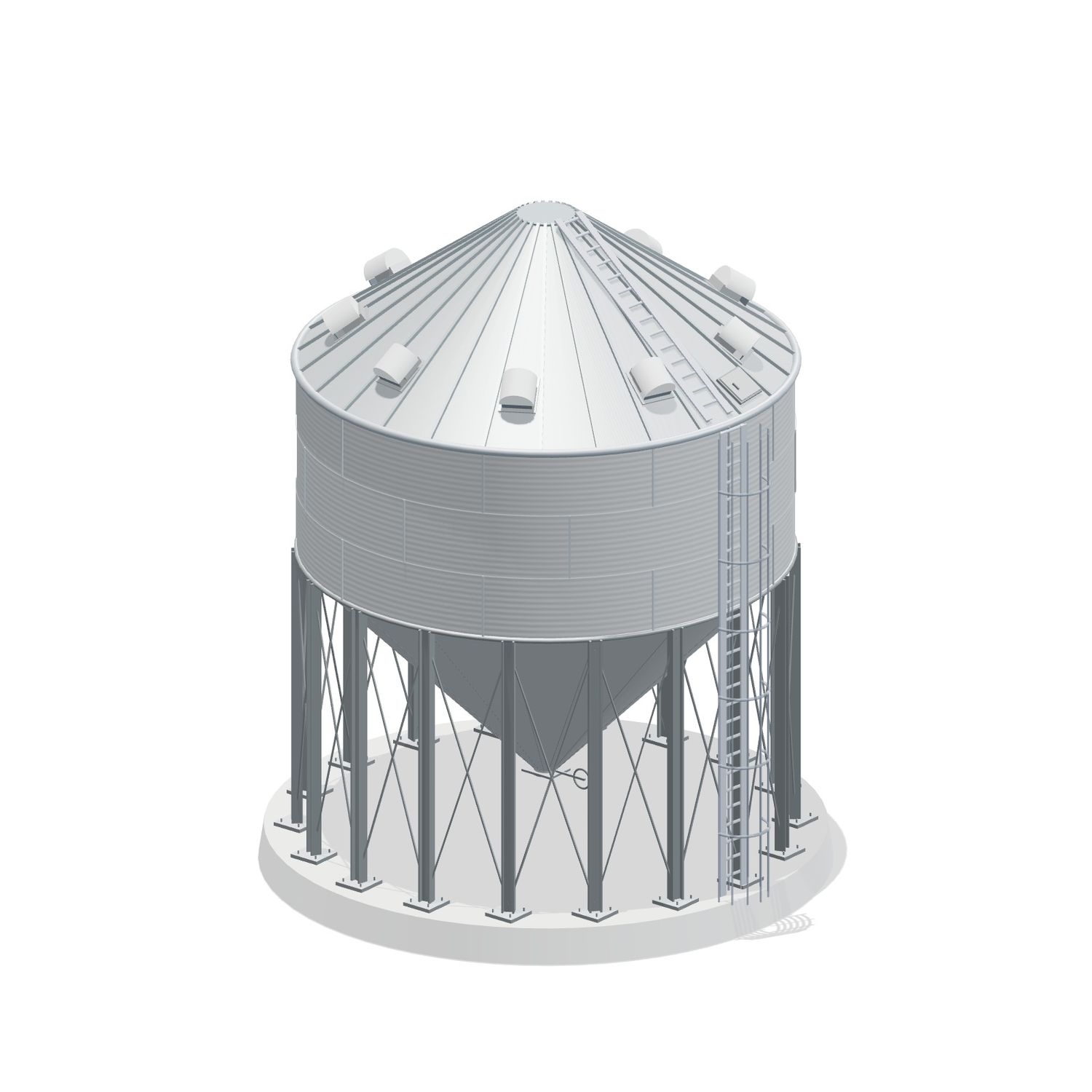 27' 3 Ring Heavy Duty 45 Hopper Bin 8657BU