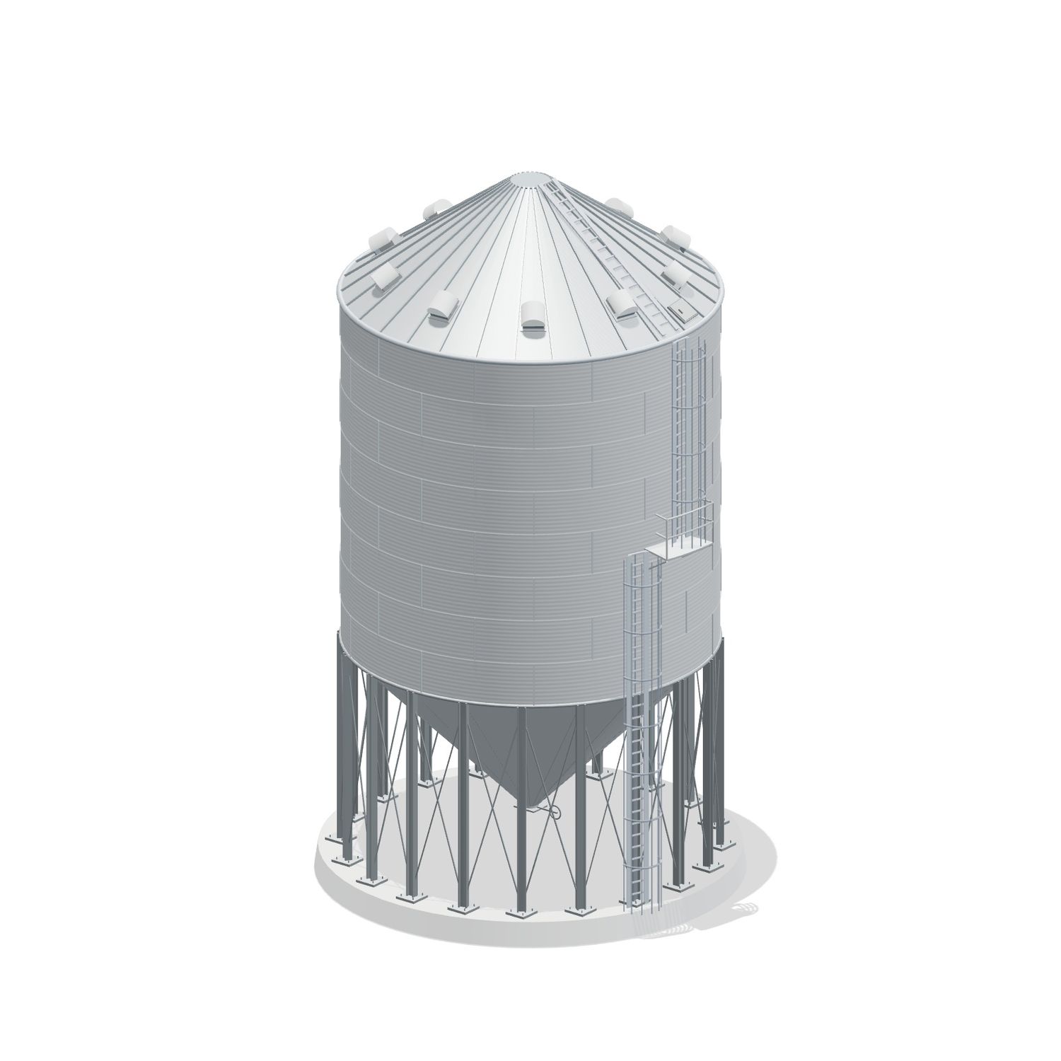 30' 8 Ring Heavy Duty 45 Hopper Bin 22061BU