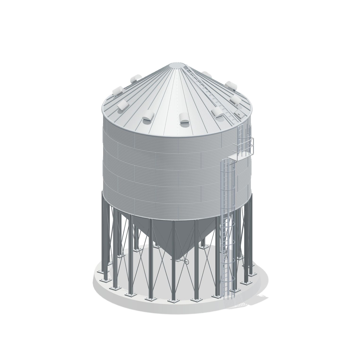 30' 5 Ring Heavy Duty 45 Hopper Bin 15508BU