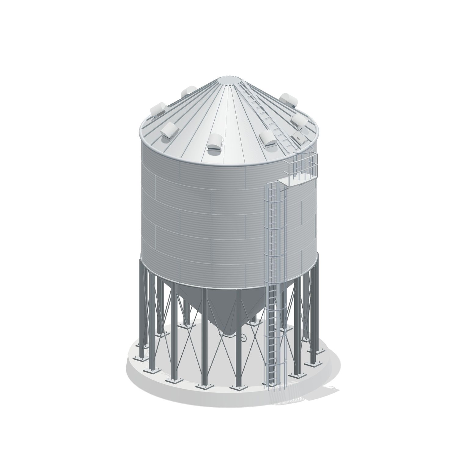 24' 5 Ring Heavy Duty 45 Hopper Bin 9349BU