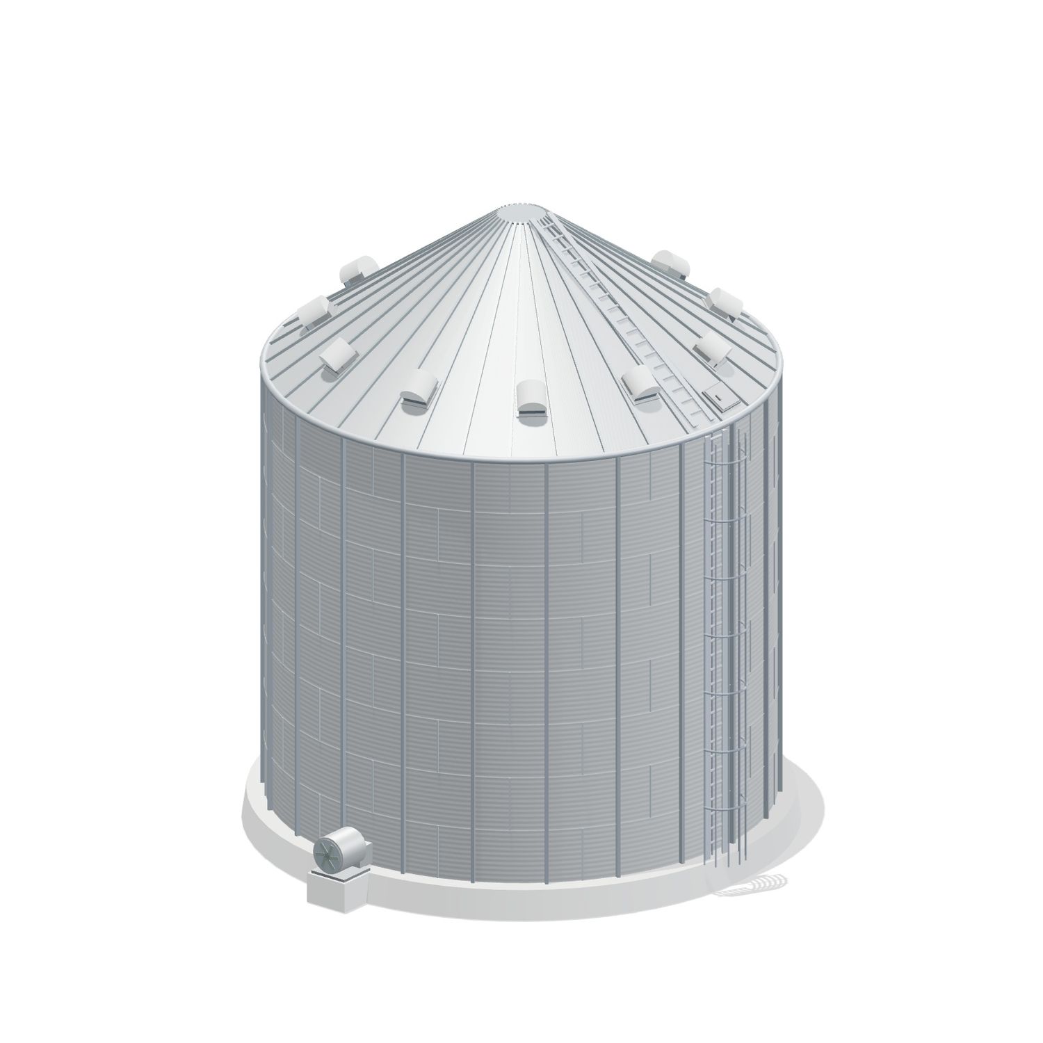 33' 8 Ring Stiffened Grain Bin 20659 BU
