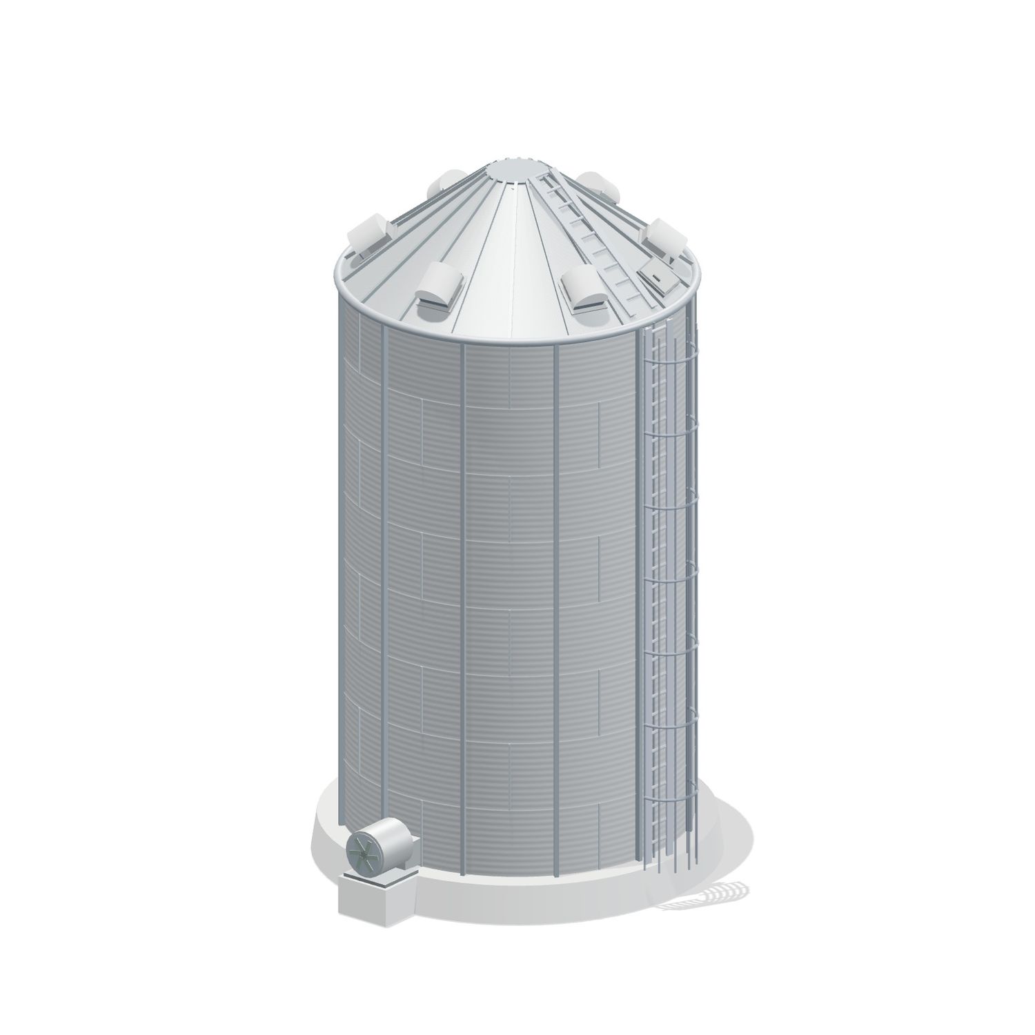 18' 8 Ring Stiffened Grain Bin 6650 BU