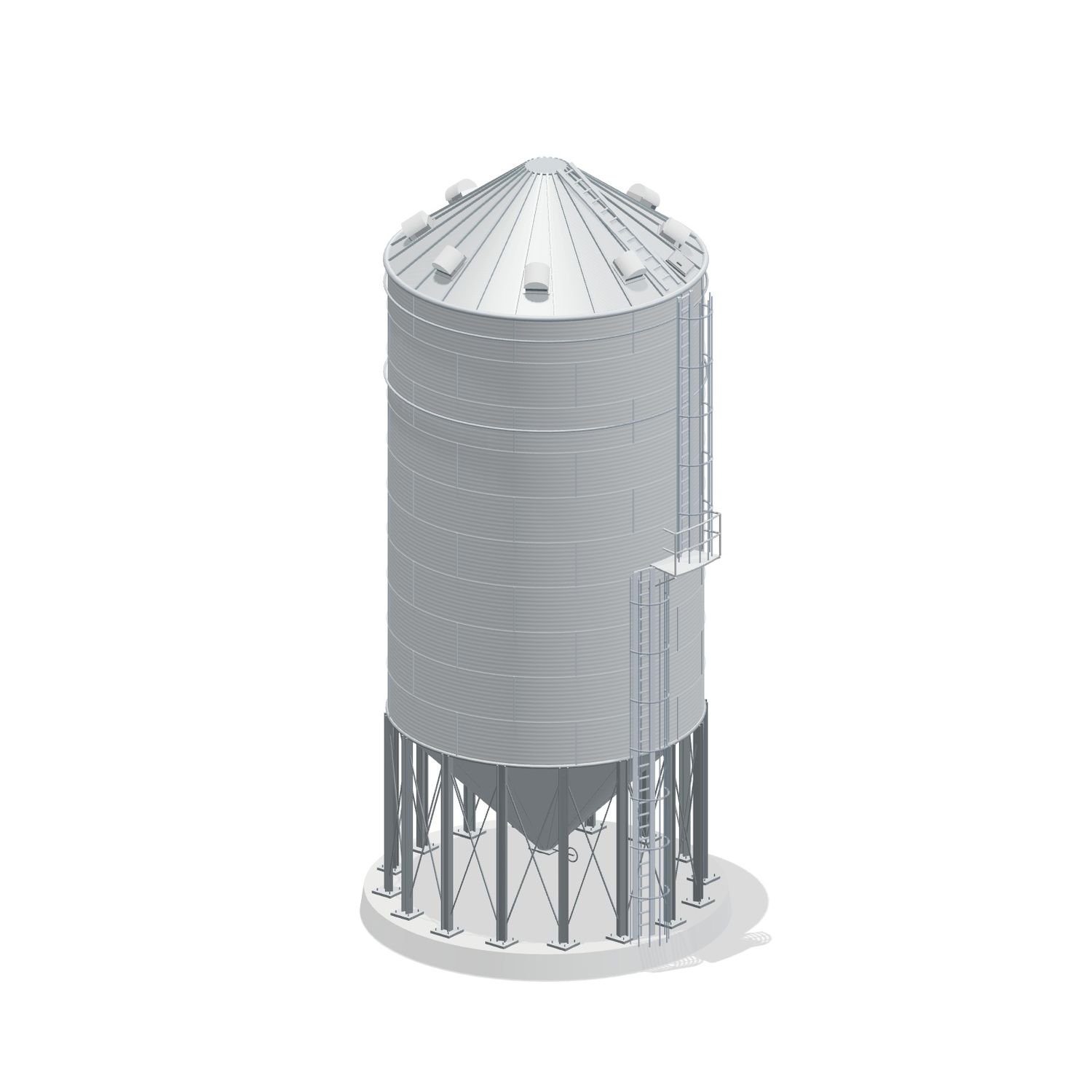 24' 10 Ring Heavy Duty 45 Hopper Bin 16339BU