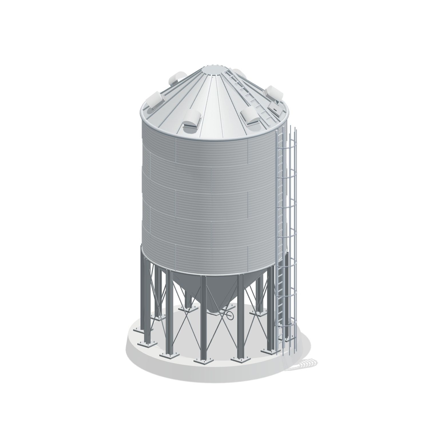 18' 5 Ring Heavy Duty 45 Hopper Bin 4931BU