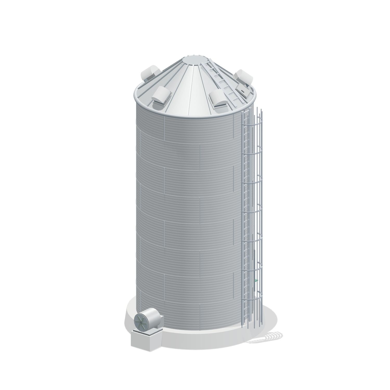 15' 8 Ring Farm Grain Bin 4579 BU