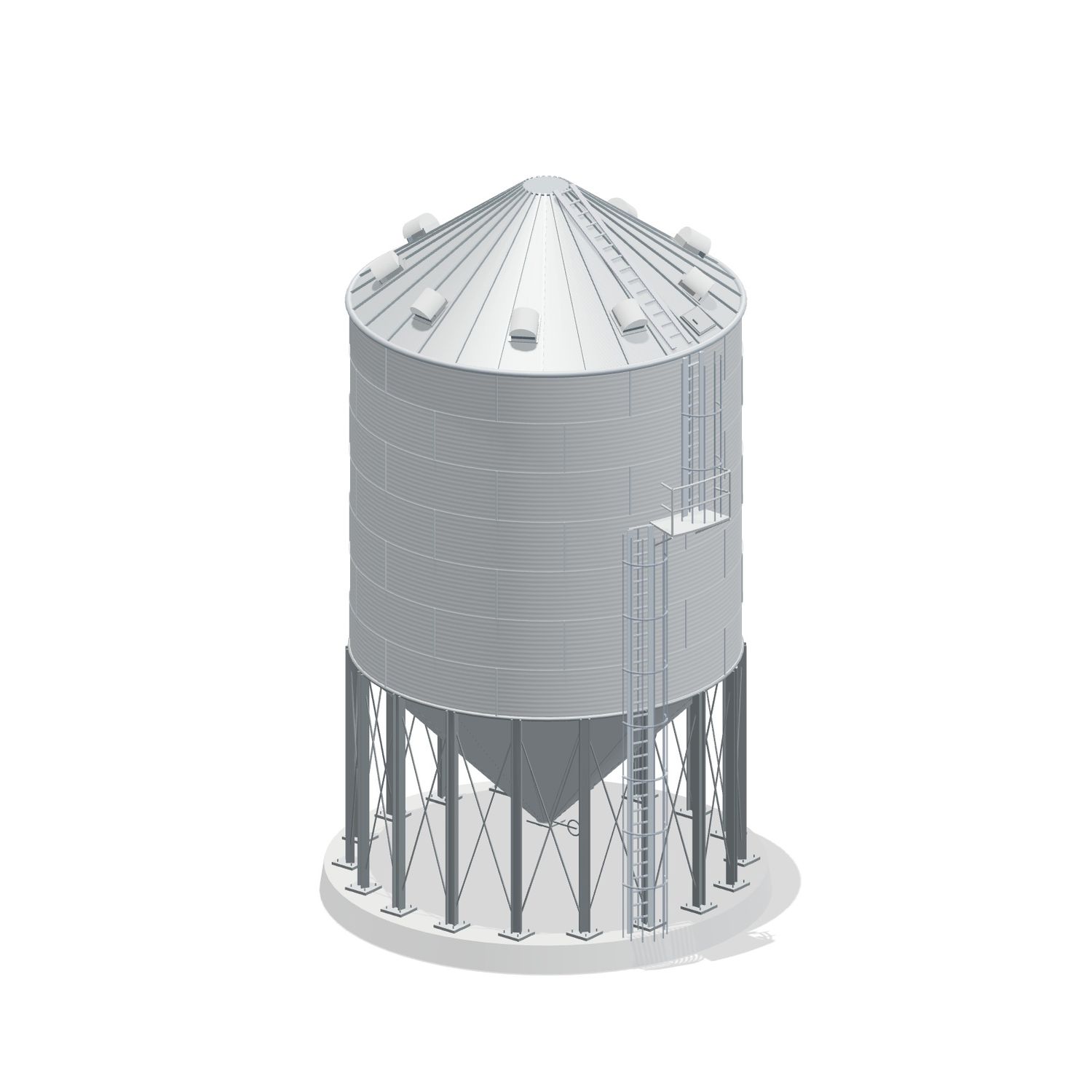 27' 7 Ring Heavy Duty 45 Hopper Bin 15735BU