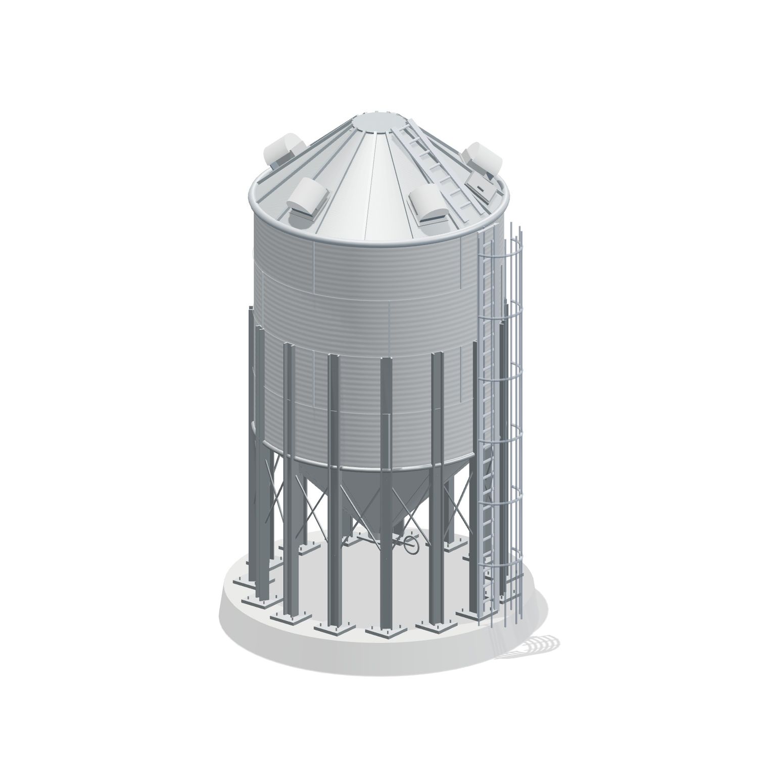 15' 4 Ring Medium Duty 45 Hopper Bin 2764BU
