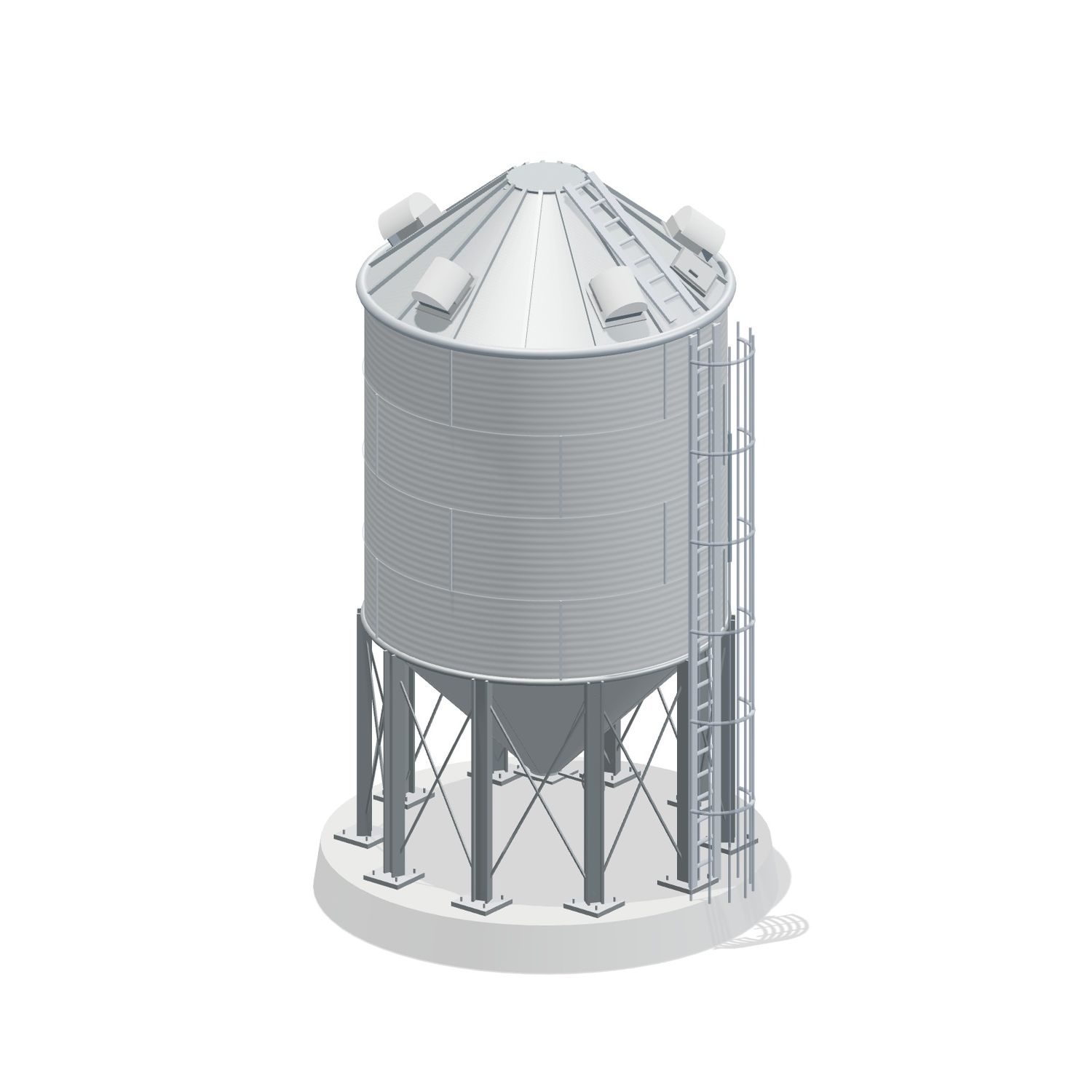 15' 4 Ring Heavy Duty 45 Hopper Bin 2764BU
