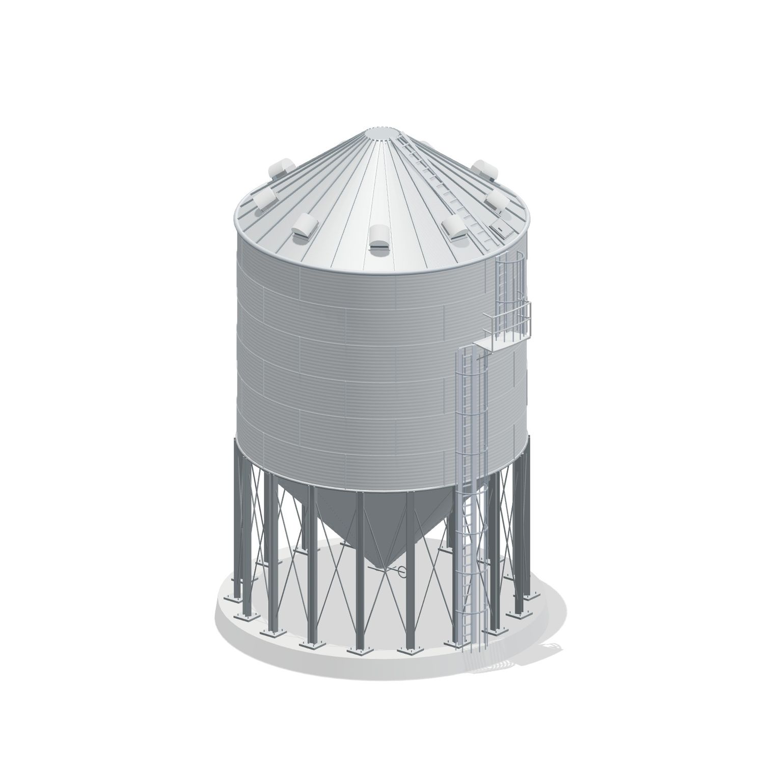 27' 6 Ring Heavy Duty 45 Hopper Bin 13965BU