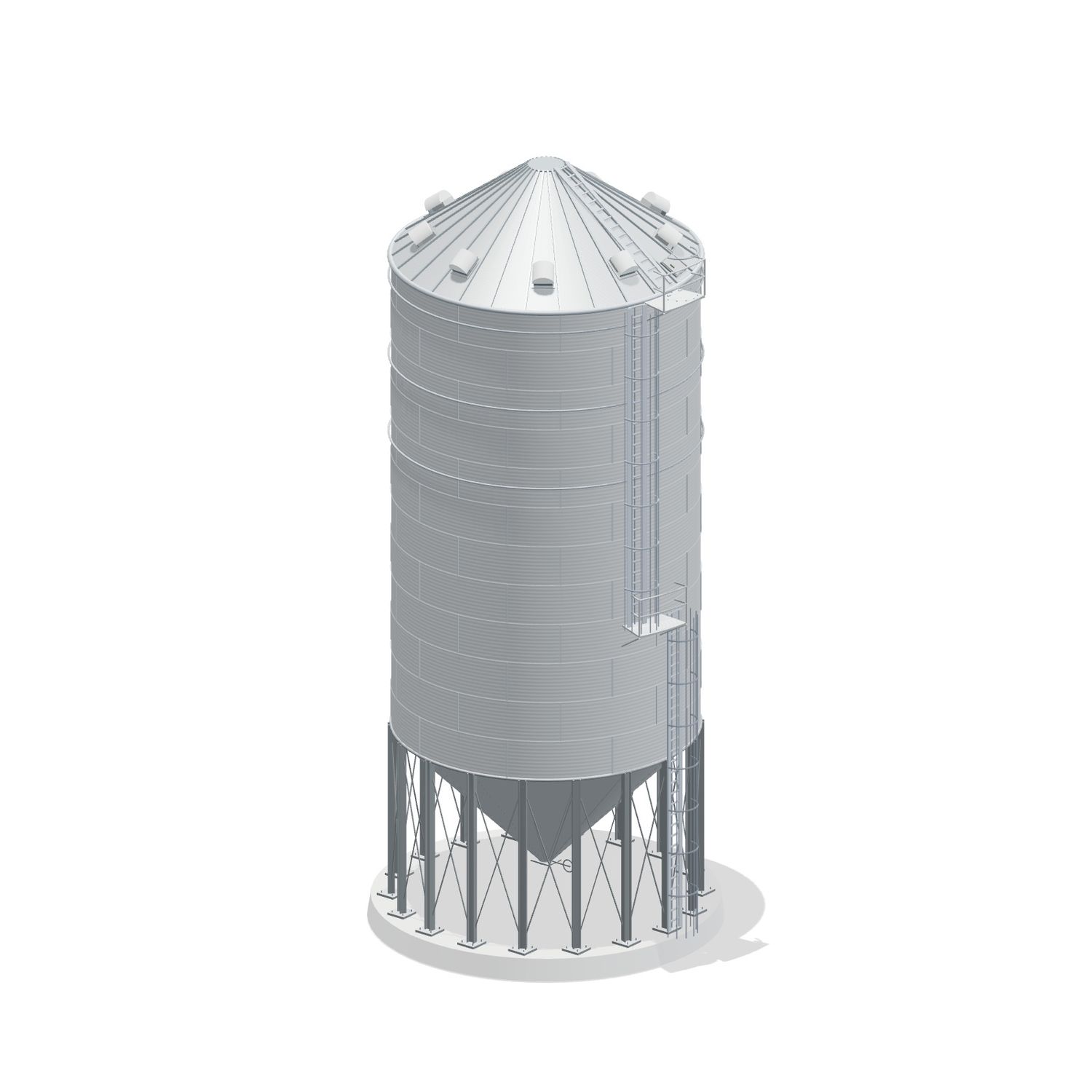 27' 12 Ring Heavy Duty 45 Hopper Bin 24581BU