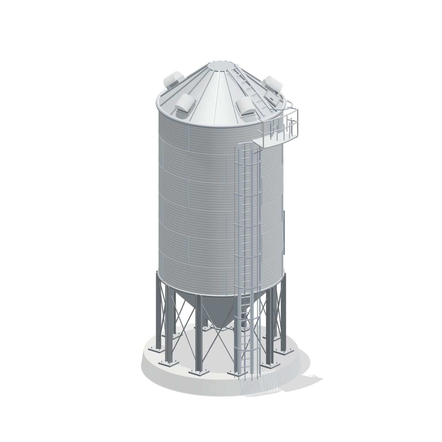15' 6 Ring Heavy Duty 45 Hopper Bin 3856BU