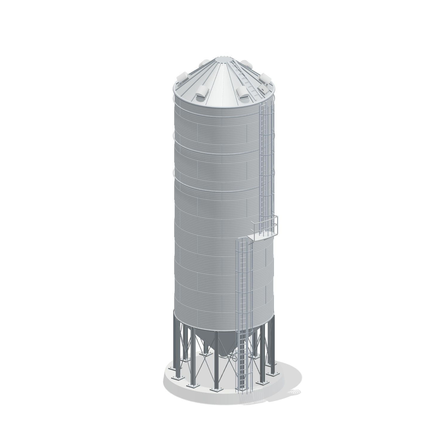 18' 12 Ring Heavy Duty 45 Hopper Bin 10435BU